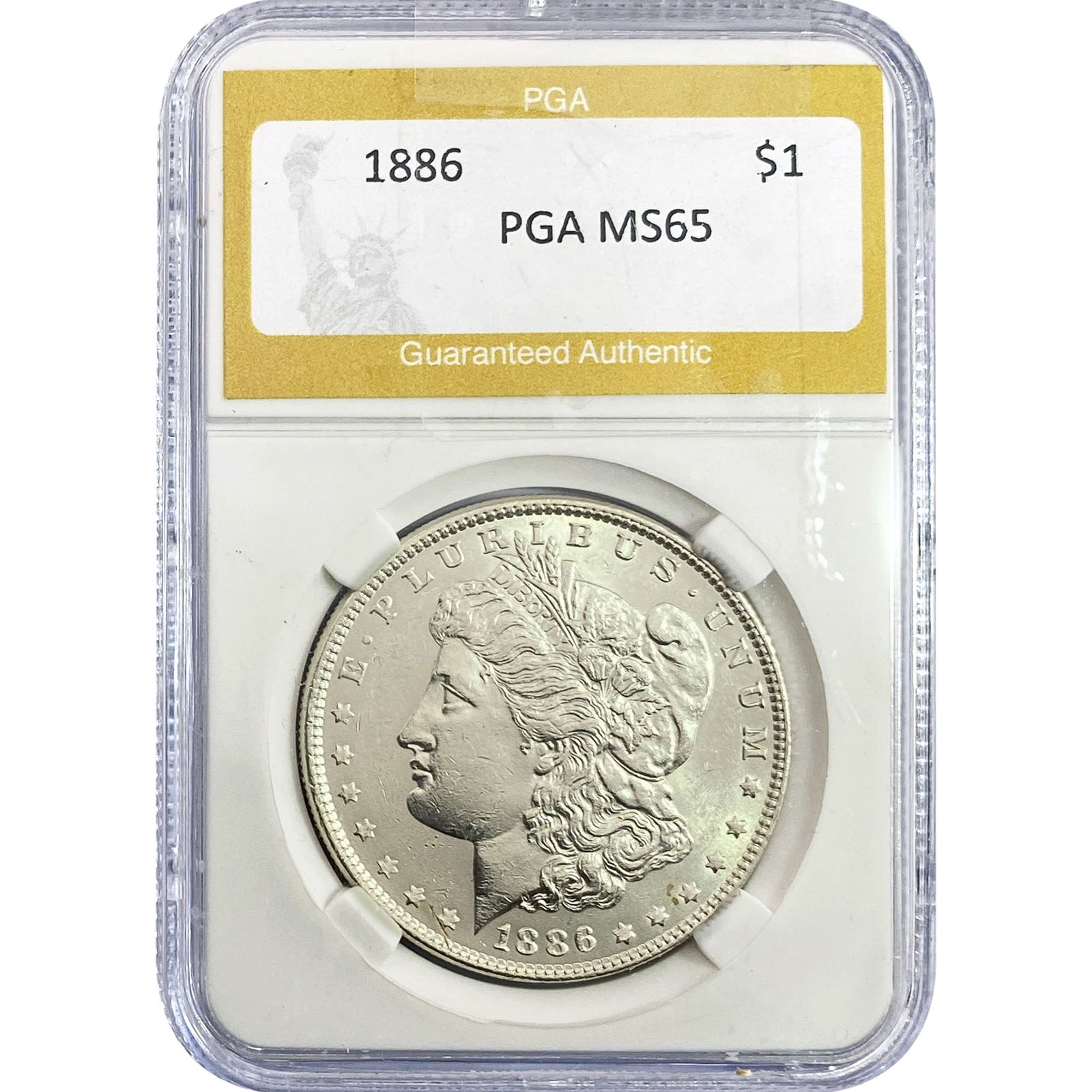 1886 Morgan Silver Dollar PGA MS65: 1886 Morgan Silver Dollar PGA MS65