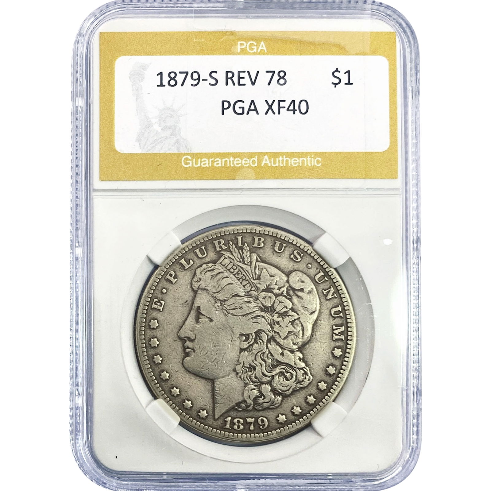 1879-S REV 78 Morgan Silver Dollar PGA XF40: 1879-S REV 78 Morgan Silver Dollar PGA XF40