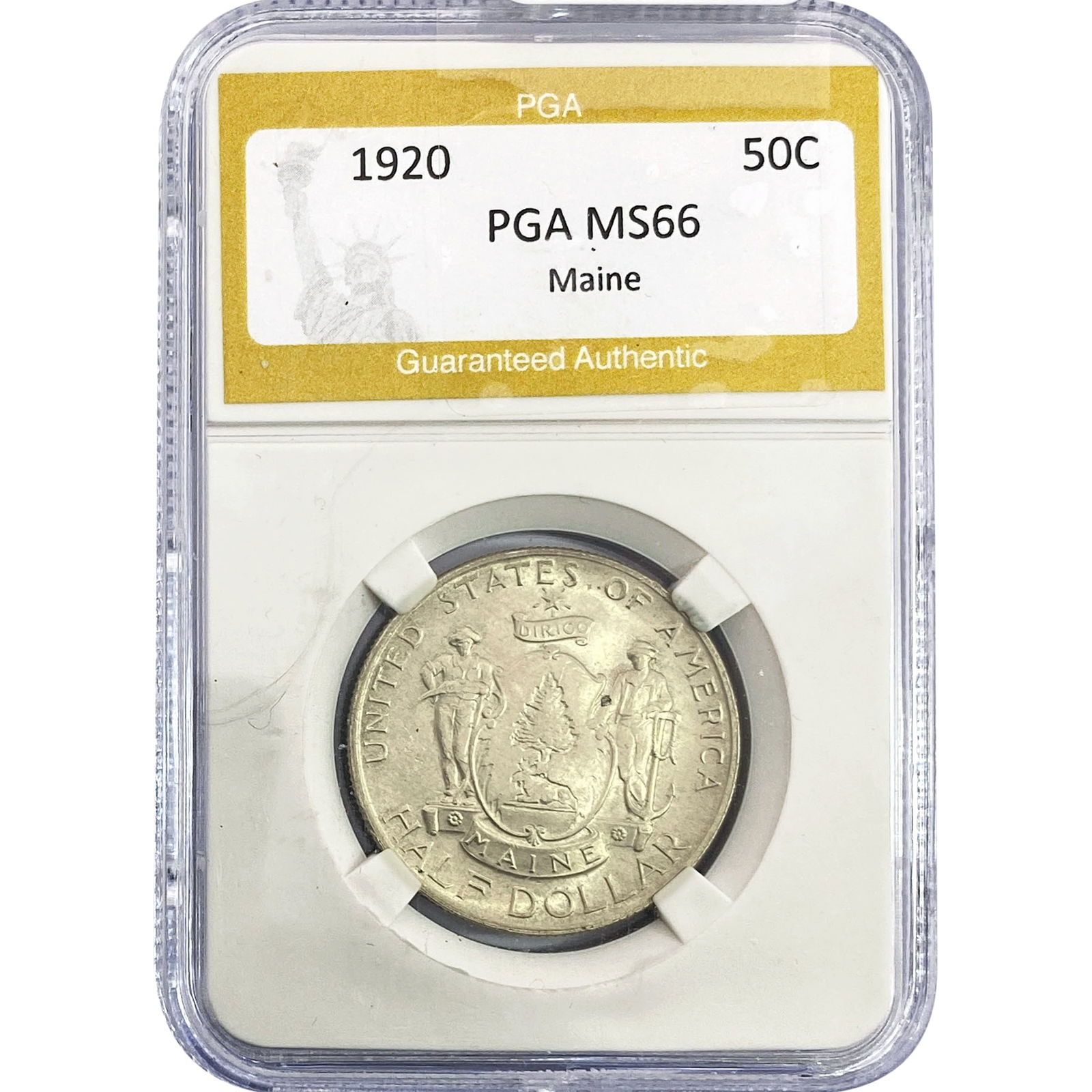 1920 Maine Half Dollar PGA MS66: 1920 Maine Half Dollar PGA MS66
