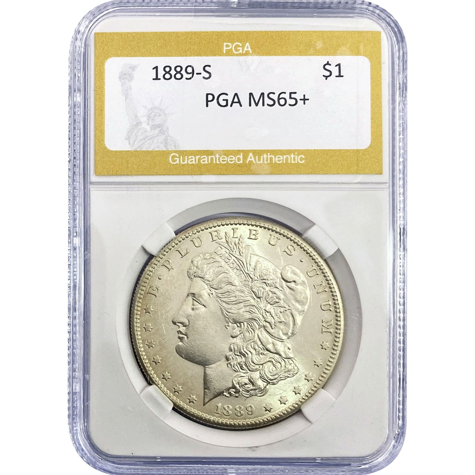 1889-S Morgan Silver Dollar PGA MS65+: 1889-S Morgan Silver Dollar PGA MS65+
