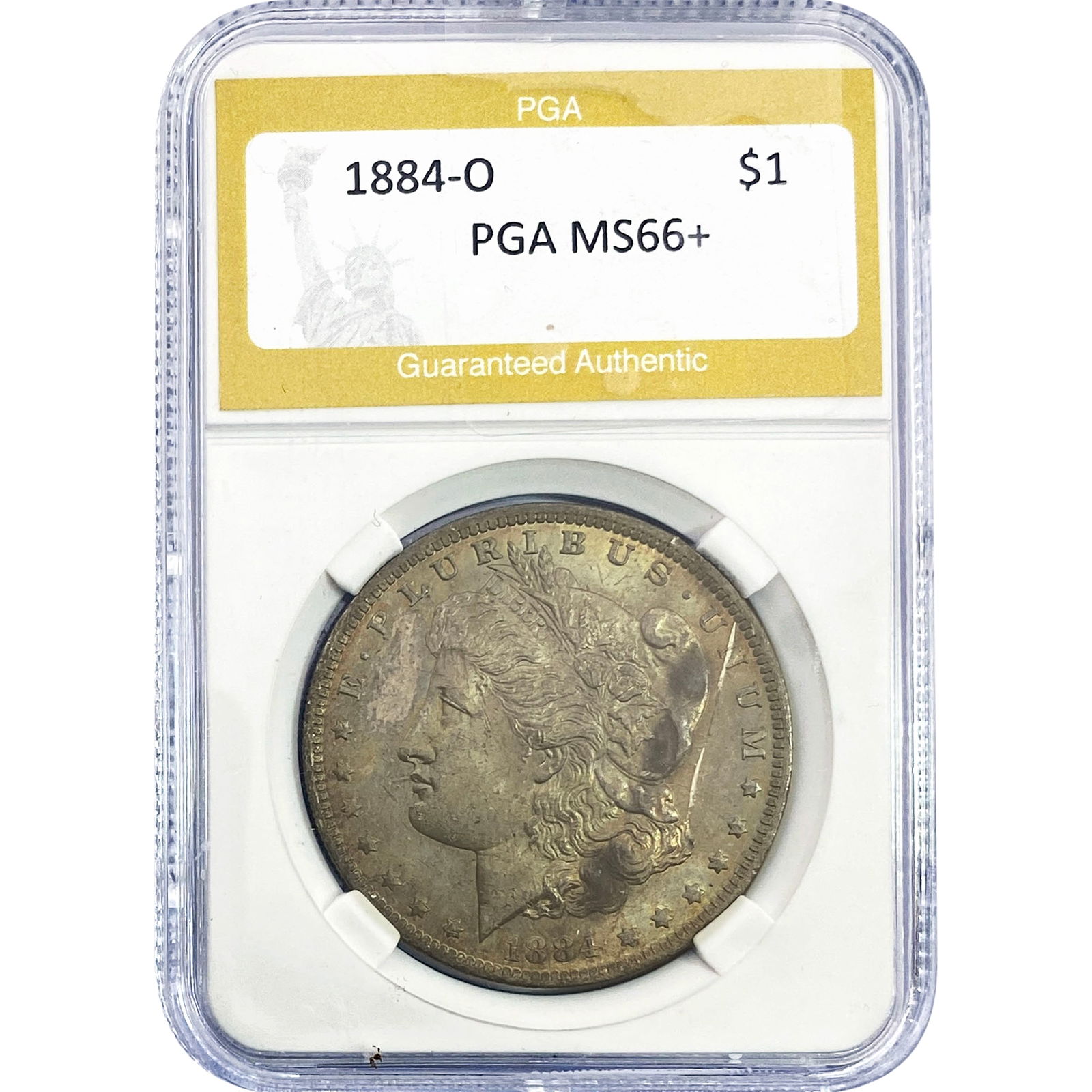 1884-O Morgan Silver Dollar PGA MS66+: 1884-O Morgan Silver Dollar PGA MS66+