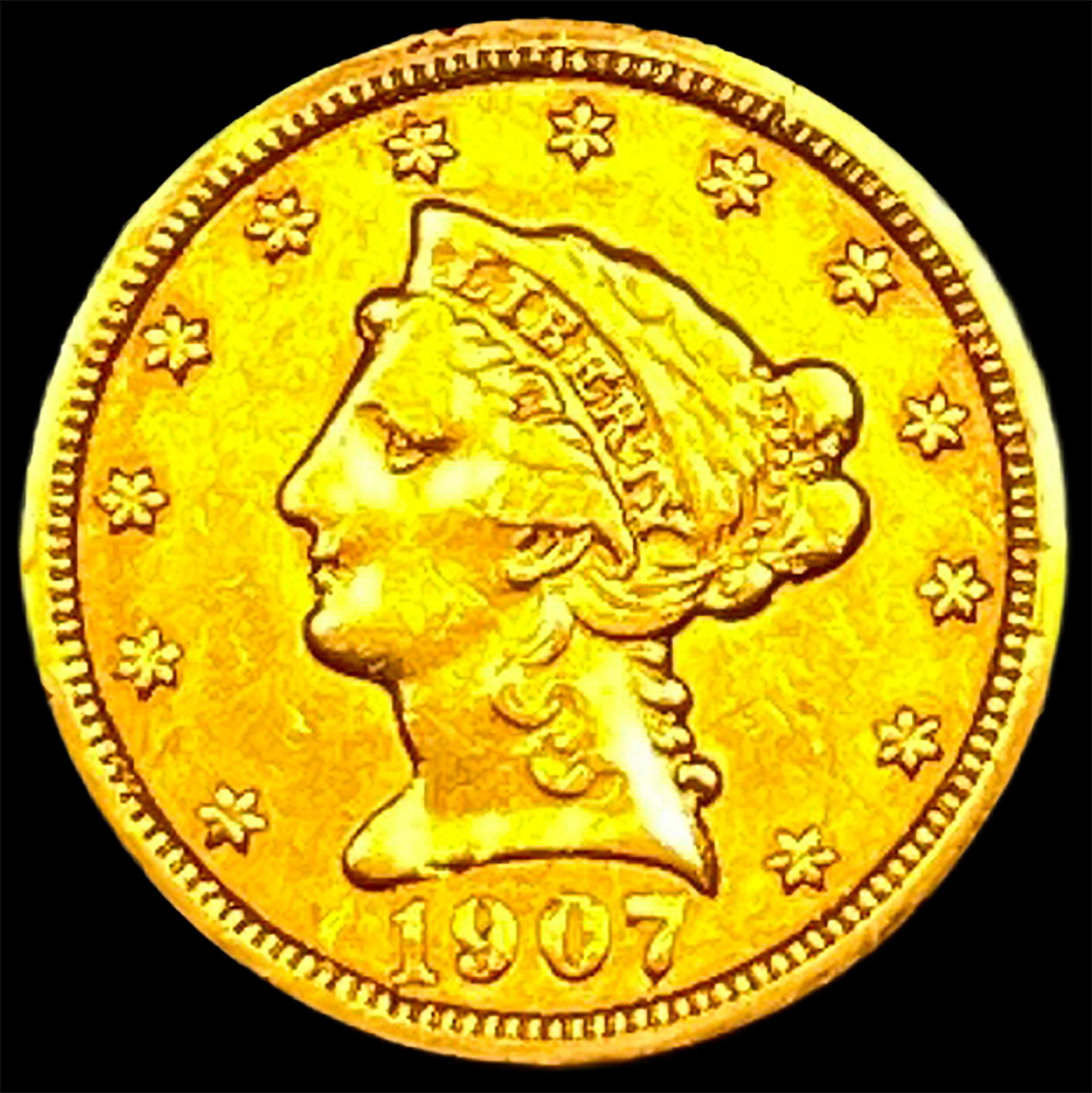 1907 Liberty Head Gold Quarter Eagle $2.50 NEARLY UNCIRCULATED (1 of 2)