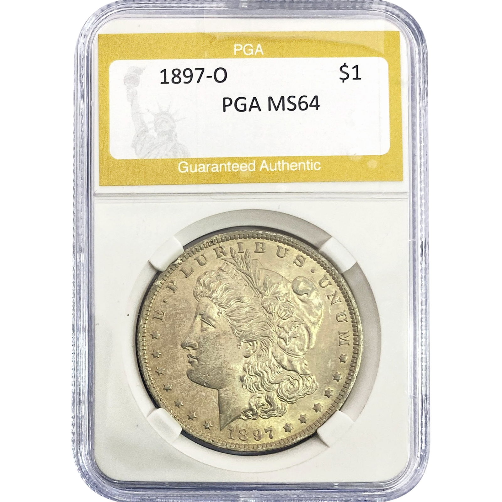 1897-O Morgan Silver Dollar PGA MS64: 1897-O Morgan Silver Dollar PGA MS64