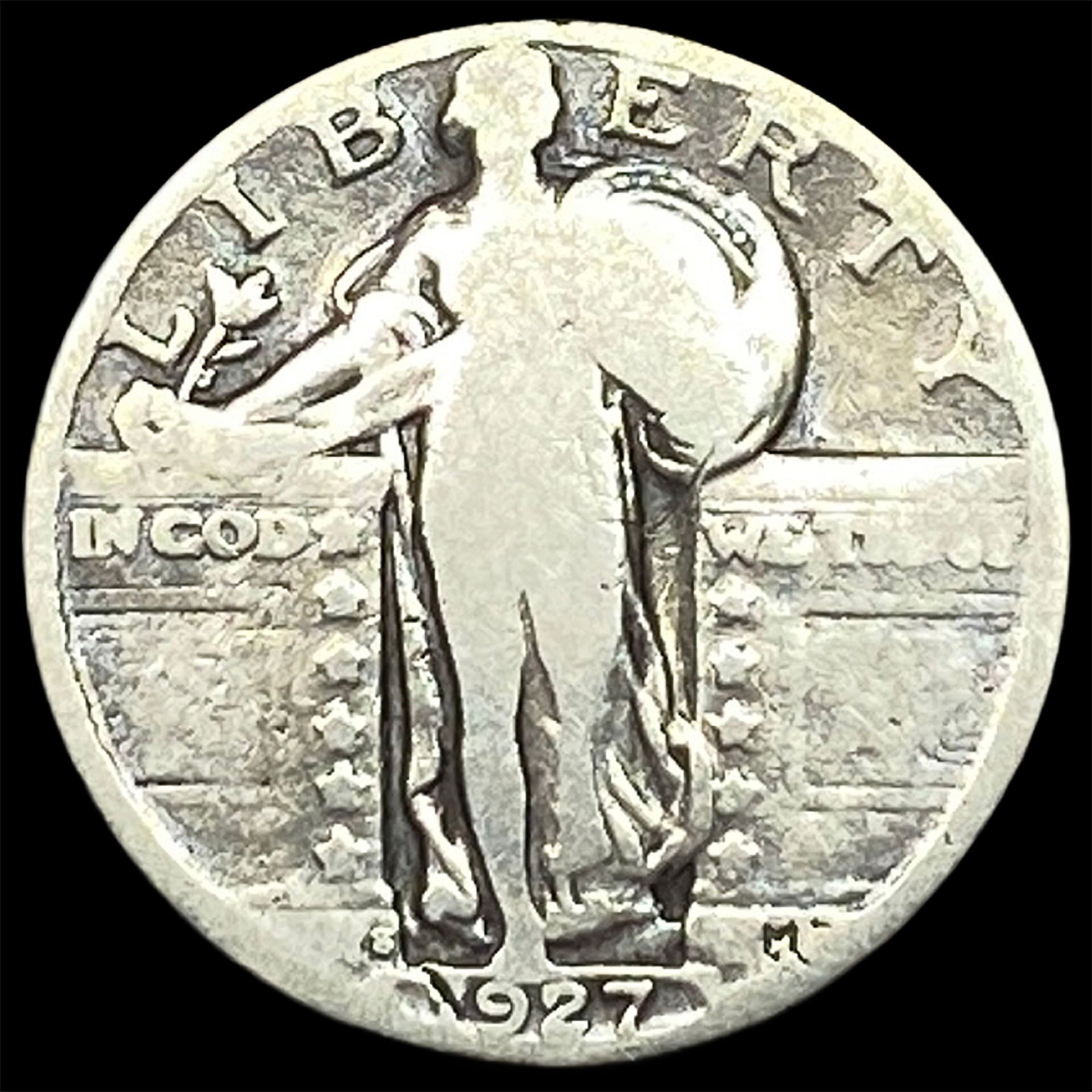 1927-S Silver Standing Liberty Quarter NICELY CIRCULATED: 1927-S Silver Standing Liberty Quarter NICELY CIRCULATED