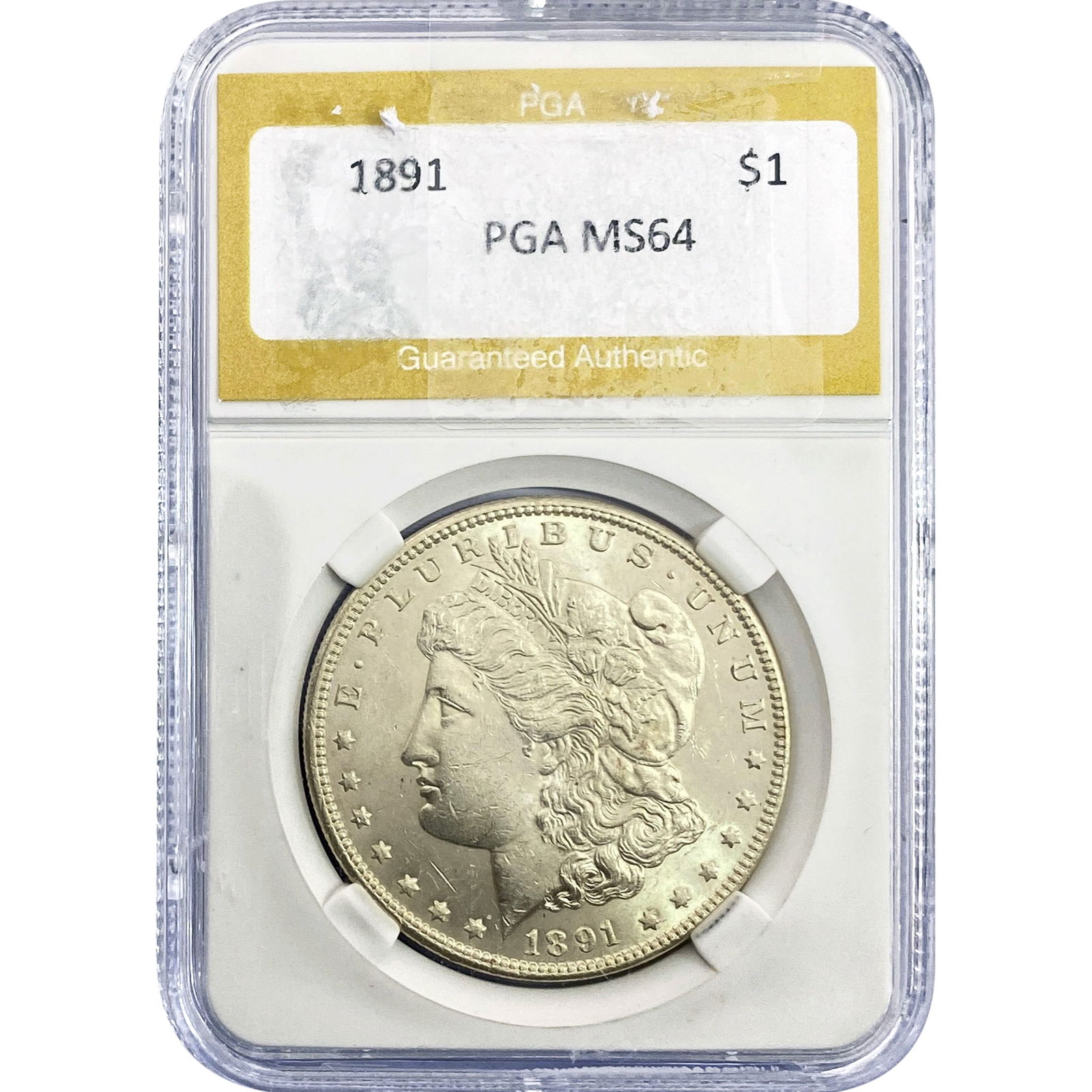 1891 Morgan Silver Dollar PGA MS64: 1891 Morgan Silver Dollar PGA MS64