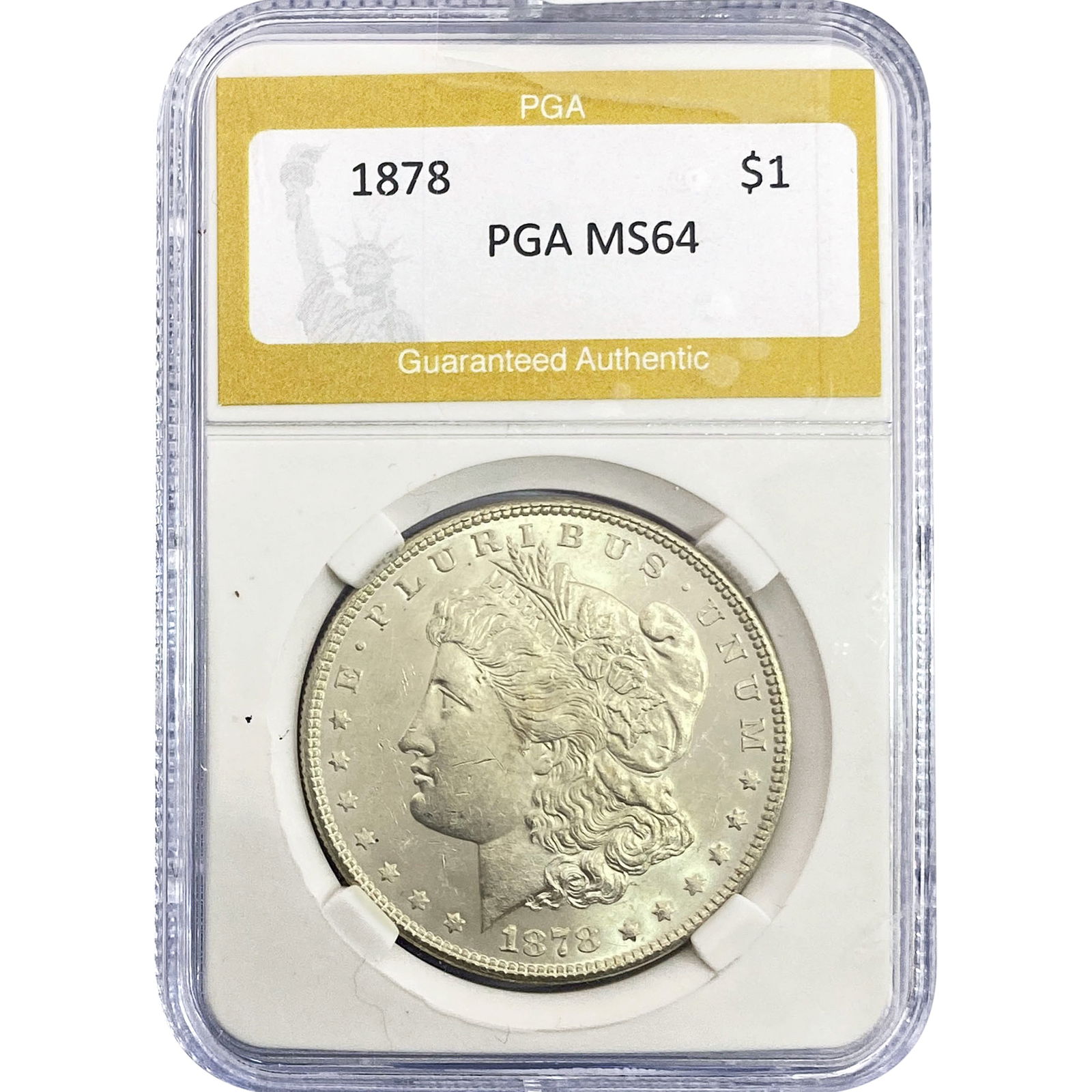 1878 Morgan Silver Dollar PGA MS64: 1878 Morgan Silver Dollar PGA MS64