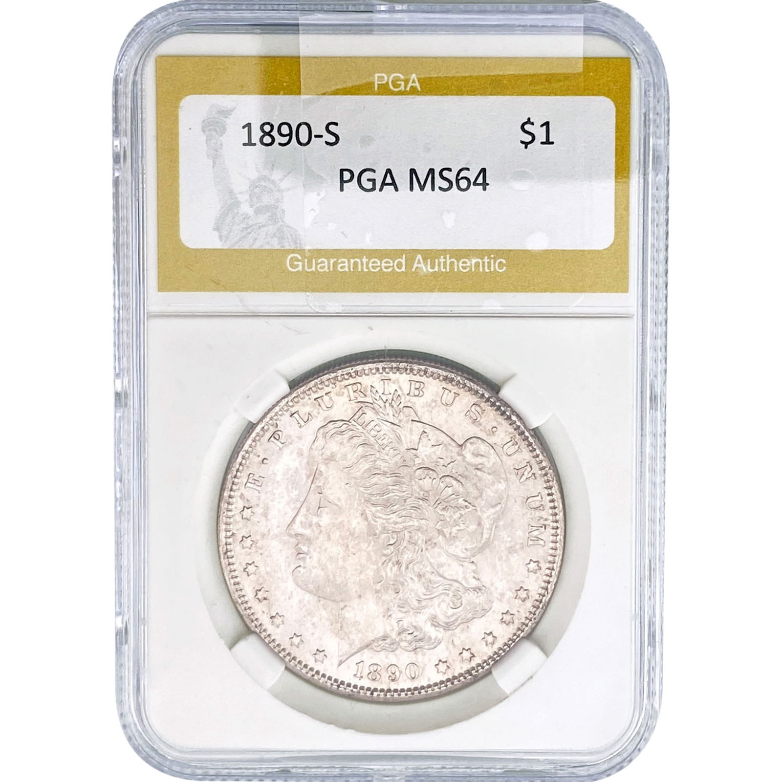 1890-S Morgan Silver Dollar PGA MS64: 1890-S Morgan Silver Dollar PGA MS64