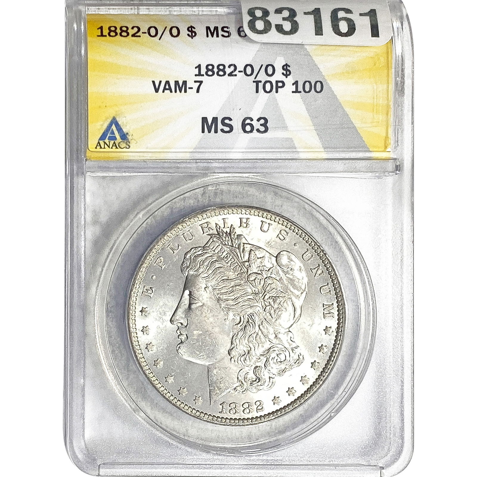 1882-O/O Morgan Silver Dollar ANACS MS63 VAM-7 (1 of 2)