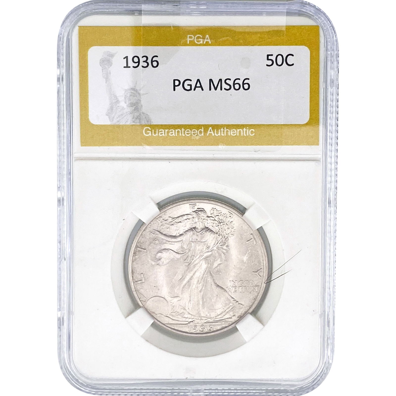 1936 Walking Liberty Half Dollar PGA MS66: 1936 Walking Liberty Half Dollar PGA MS66
