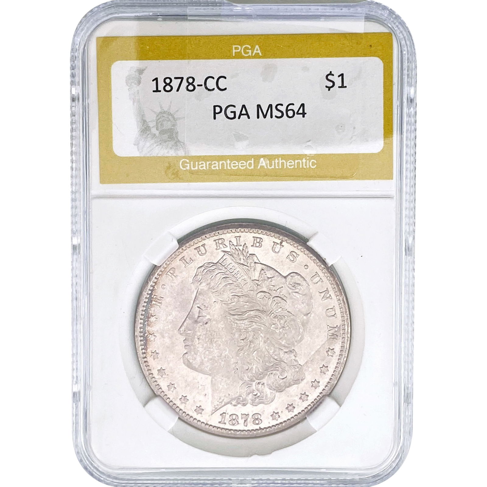 1878-CC Morgan Silver Dollar PGA MS64: 1878-CC Morgan Silver Dollar PGA MS64