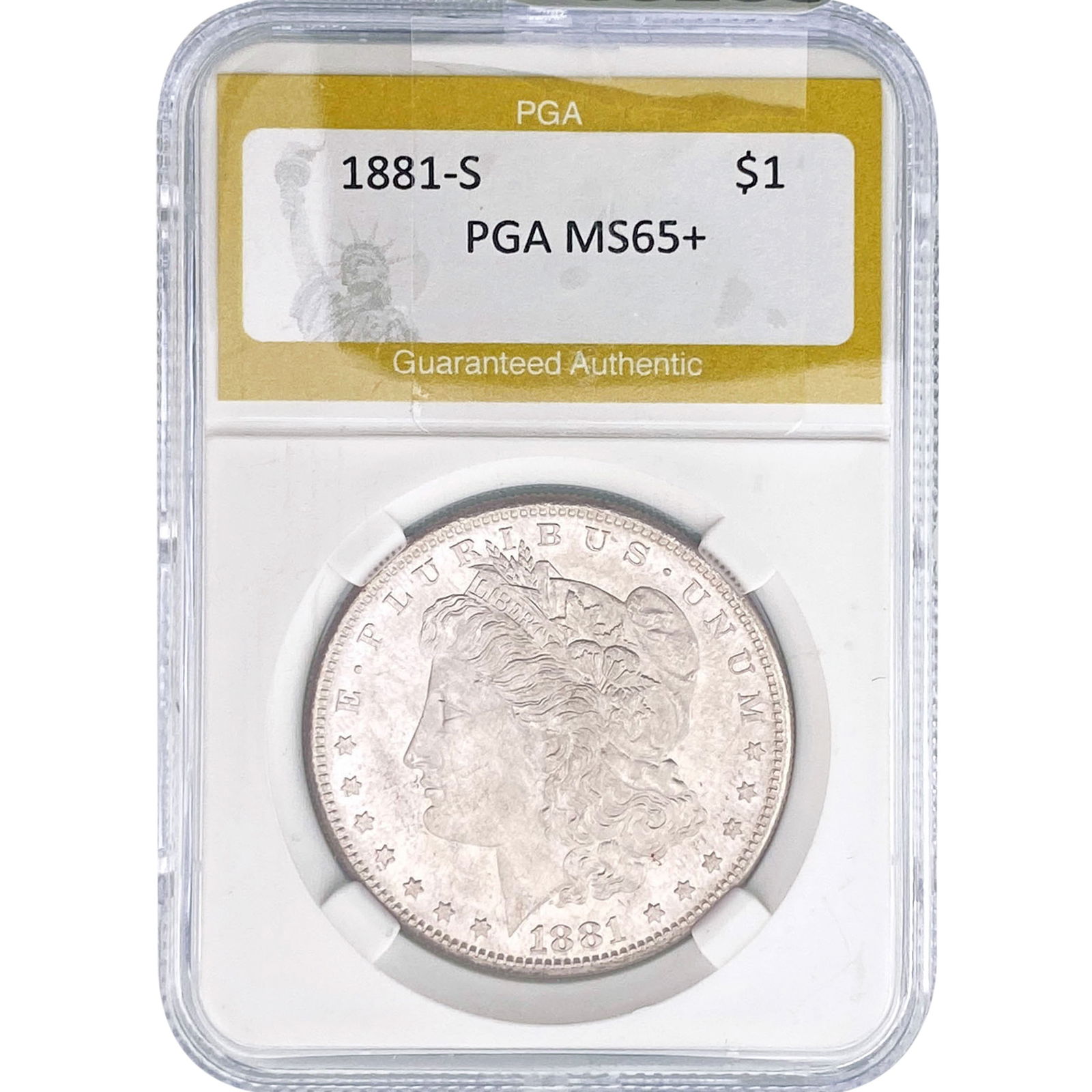 1881-S Morgan Silver Dollar PGA MS65+: 1881-S Morgan Silver Dollar PGA MS65+