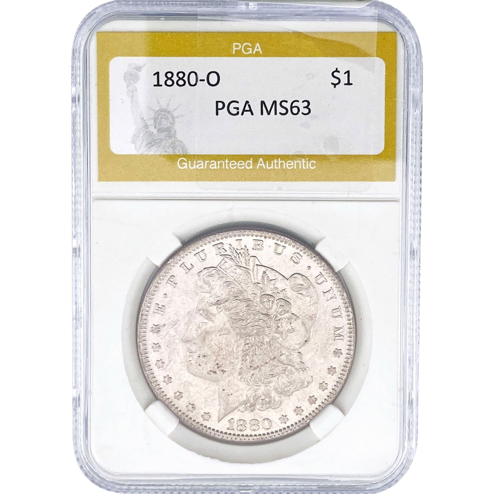 1880-O Morgan Silver Dollar PGA MS63: 1880-O Morgan Silver Dollar PGA MS63