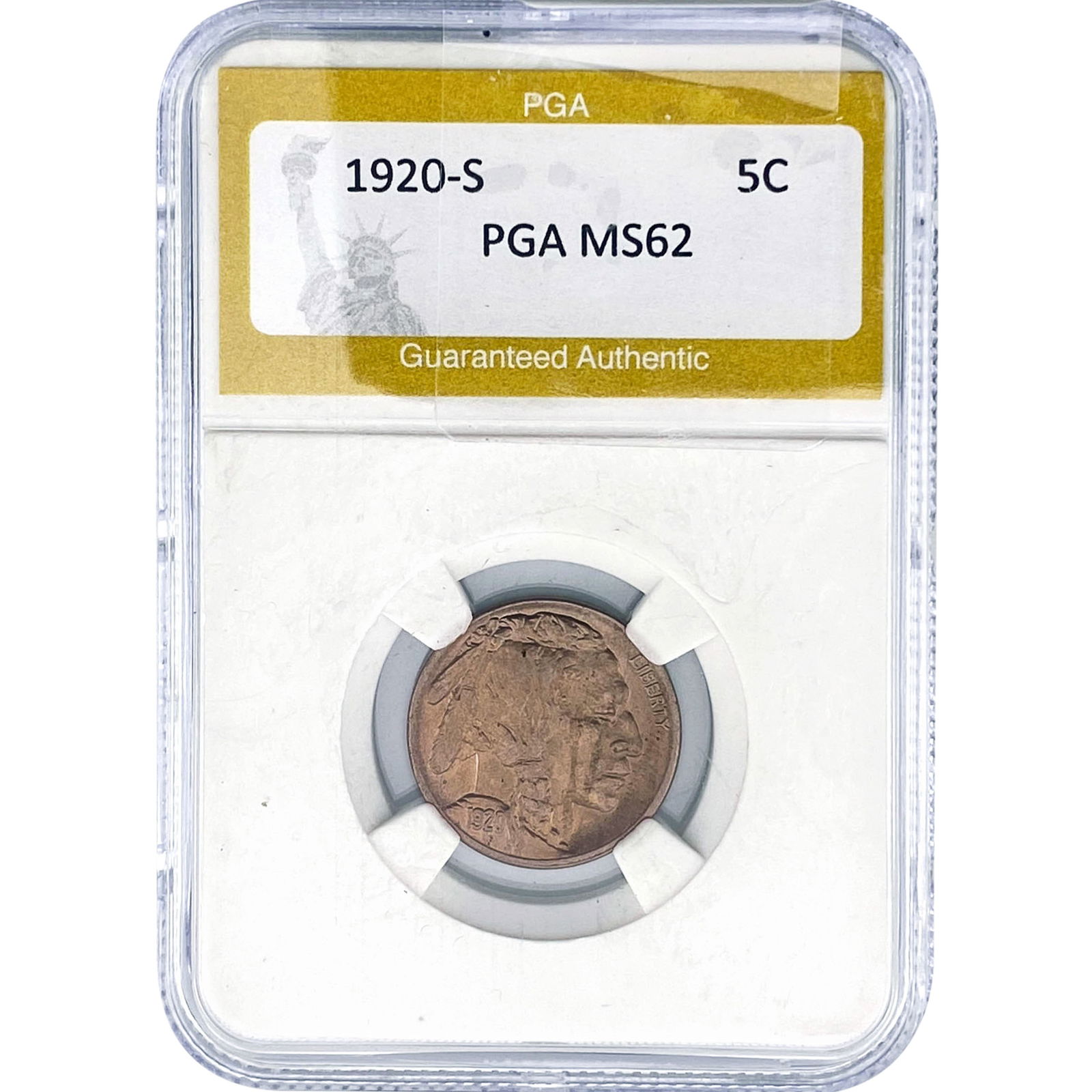 1920-S Buffalo Nickel PGA MS62: 1920-S Buffalo Nickel PGA MS62
