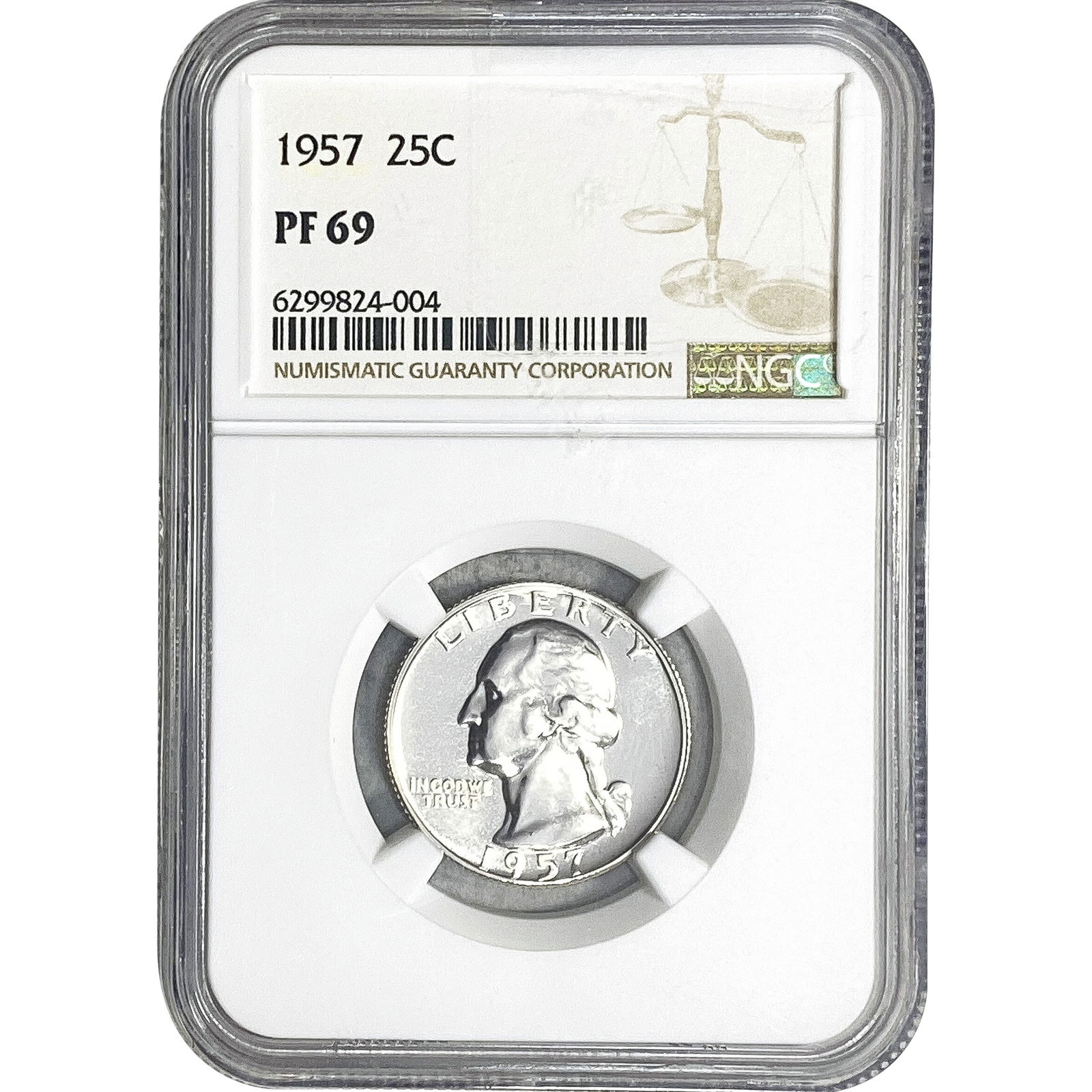 1957 Washington Silver Quarter NGC PF69: 1957 Washington Silver Quarter NGC PF69