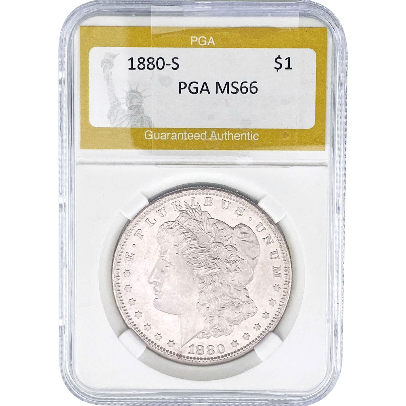 1880-S Morgan Silver Dollar PGA MS66: 1880-S Morgan Silver Dollar PGA MS66