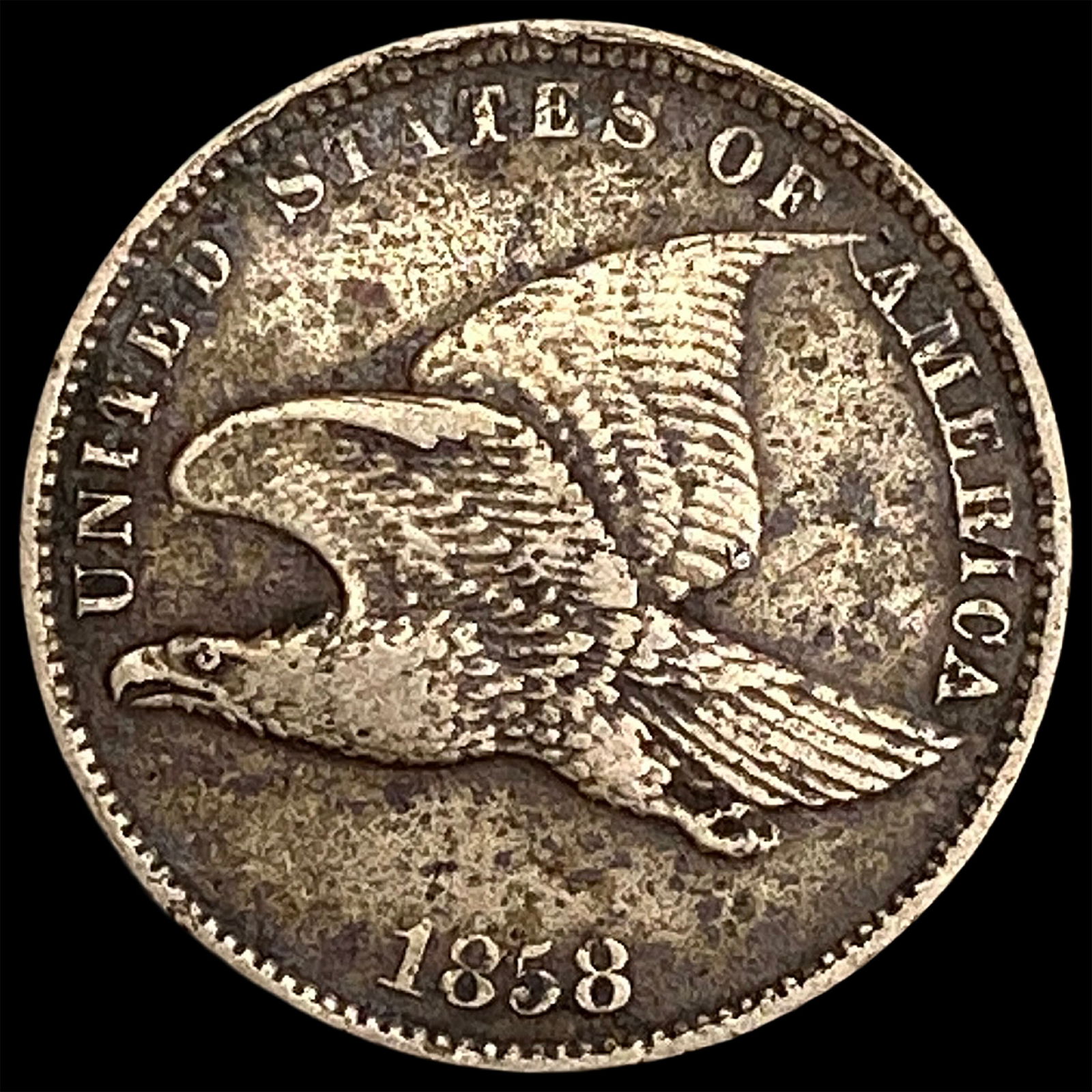1858 Copper-Nickel Flying Eagle Cent NEARLY UNCIRCULATED (1 of 2)