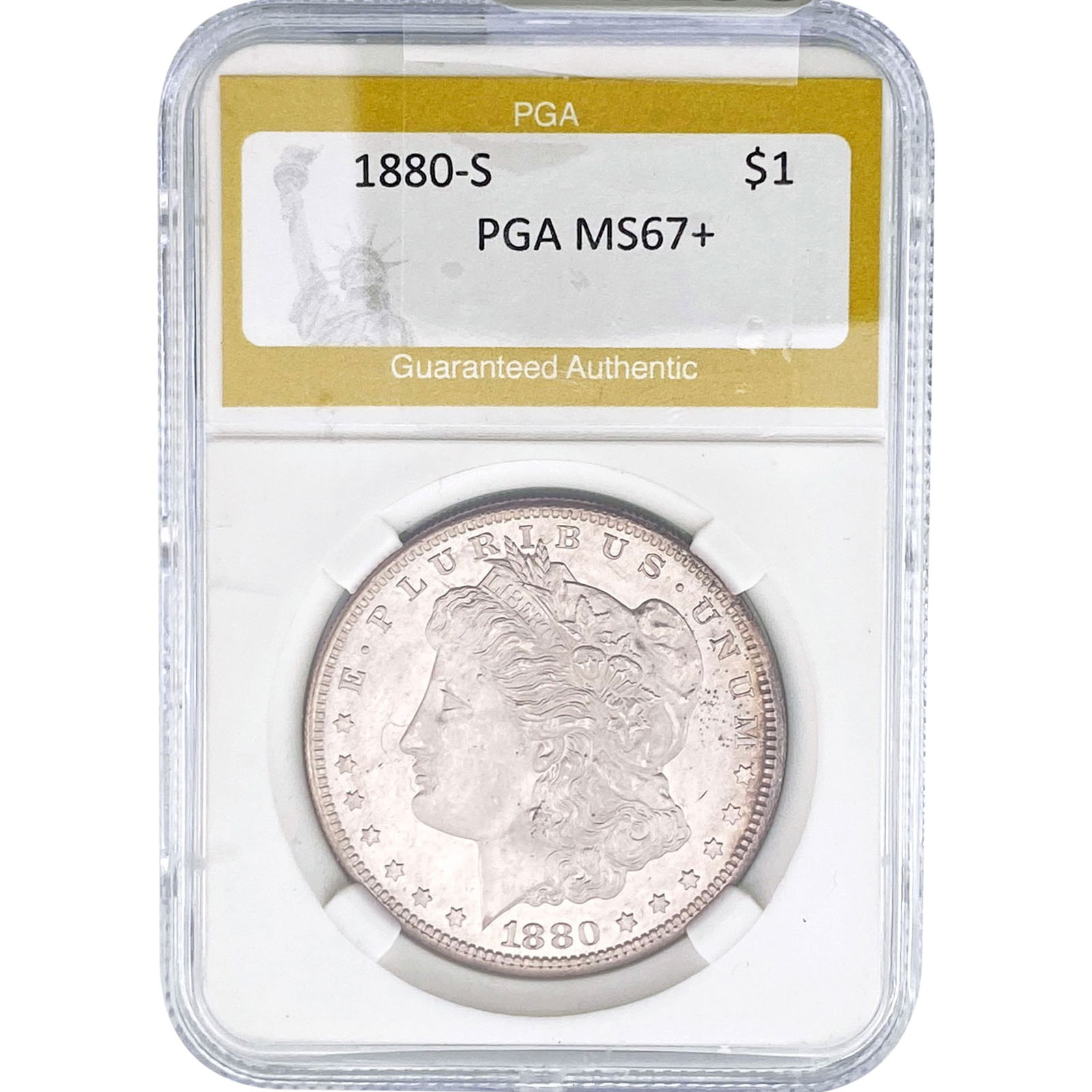 1880-S Morgan Silver Dollar PGA MS67+: 1880-S Morgan Silver Dollar PGA MS67+