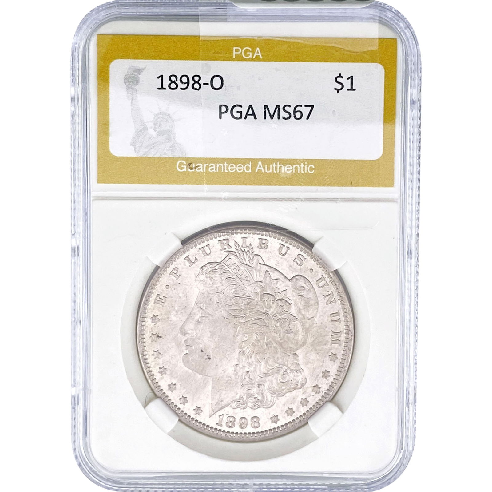 1898-O Morgan Silver Dollar PGA MS67: 1898-O Morgan Silver Dollar PGA MS67