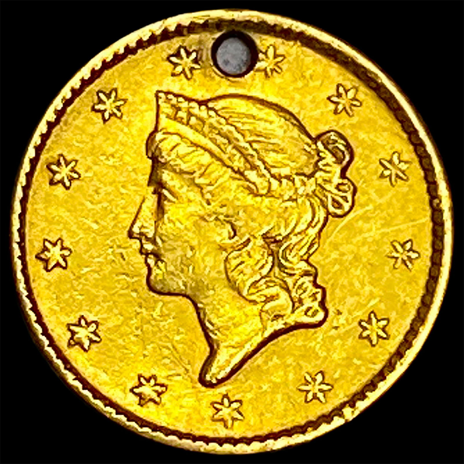 1851 Gold $1 Type 1 (holed) HIGH GRADE: 1851 Gold $1 Type 1 (holed) HIGH GRADE