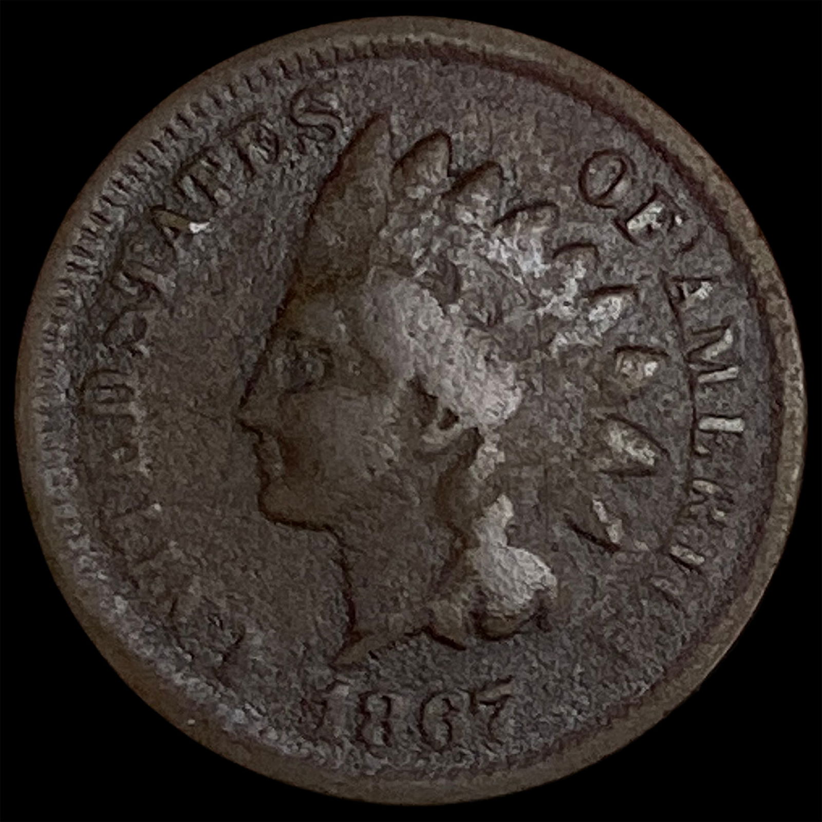 1867 Indian Head Cent NICELY CIRCULATED (1 of 2)