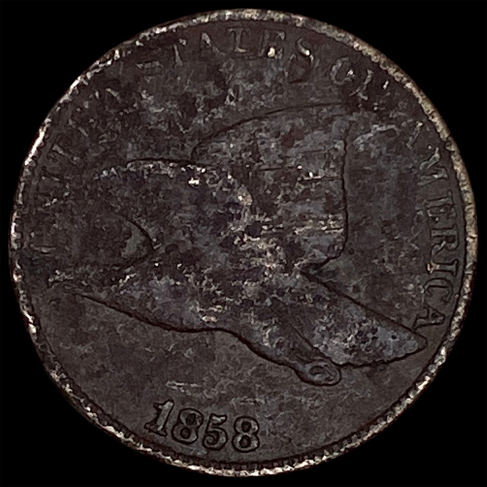 1858 Copper-Nickel Flying Eagle Cent NICELY CIRCULATED: 1858 Copper-Nickel Flying Eagle Cent NICELY CIRCULATED