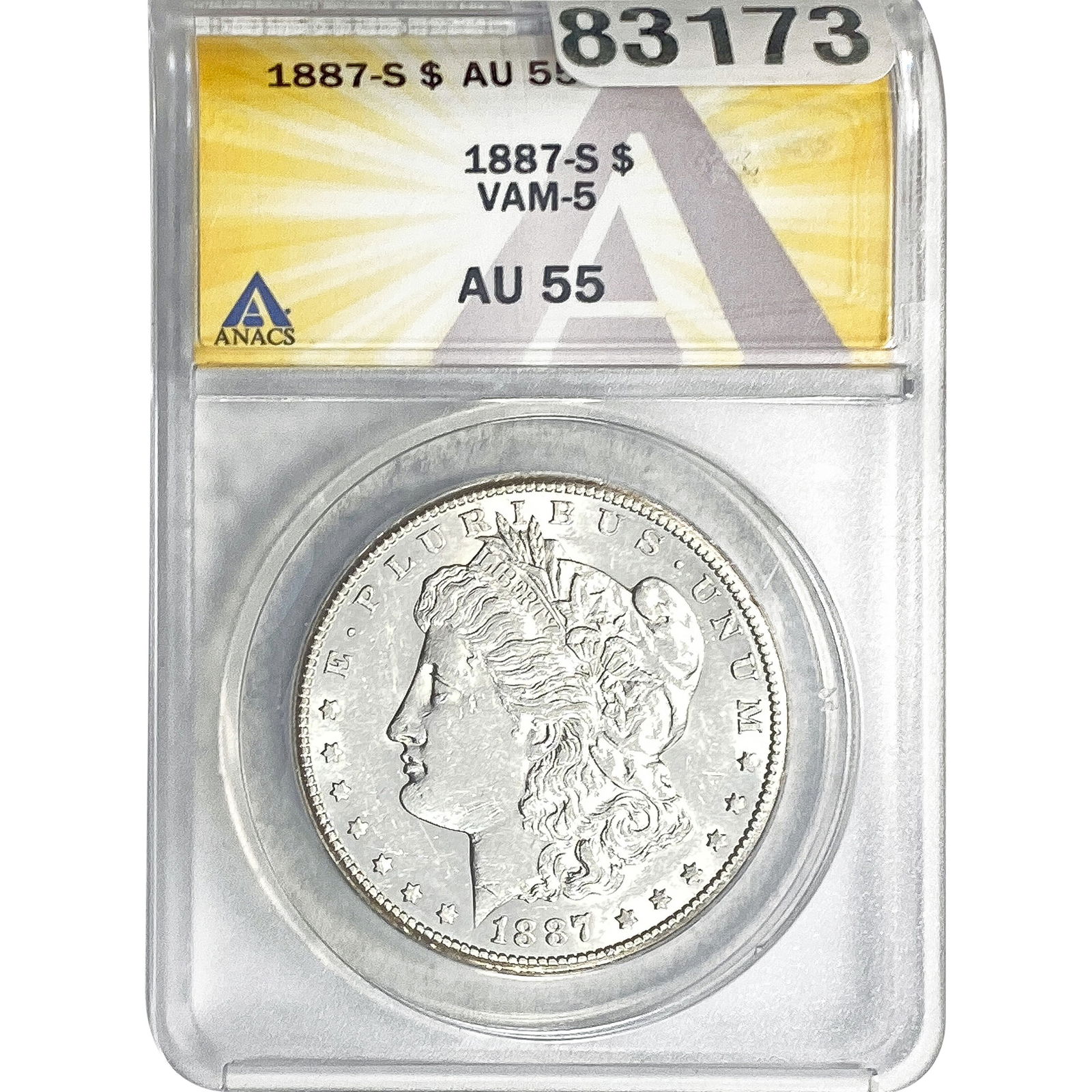 1887-S Morgan Silver Dollar ANACS AU55 (1 of 2)