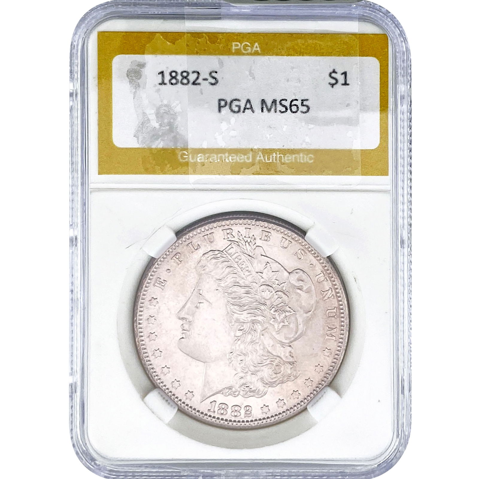 1882-S Morgan Silver Dollar PGA MS65: 1882-S Morgan Silver Dollar PGA MS65