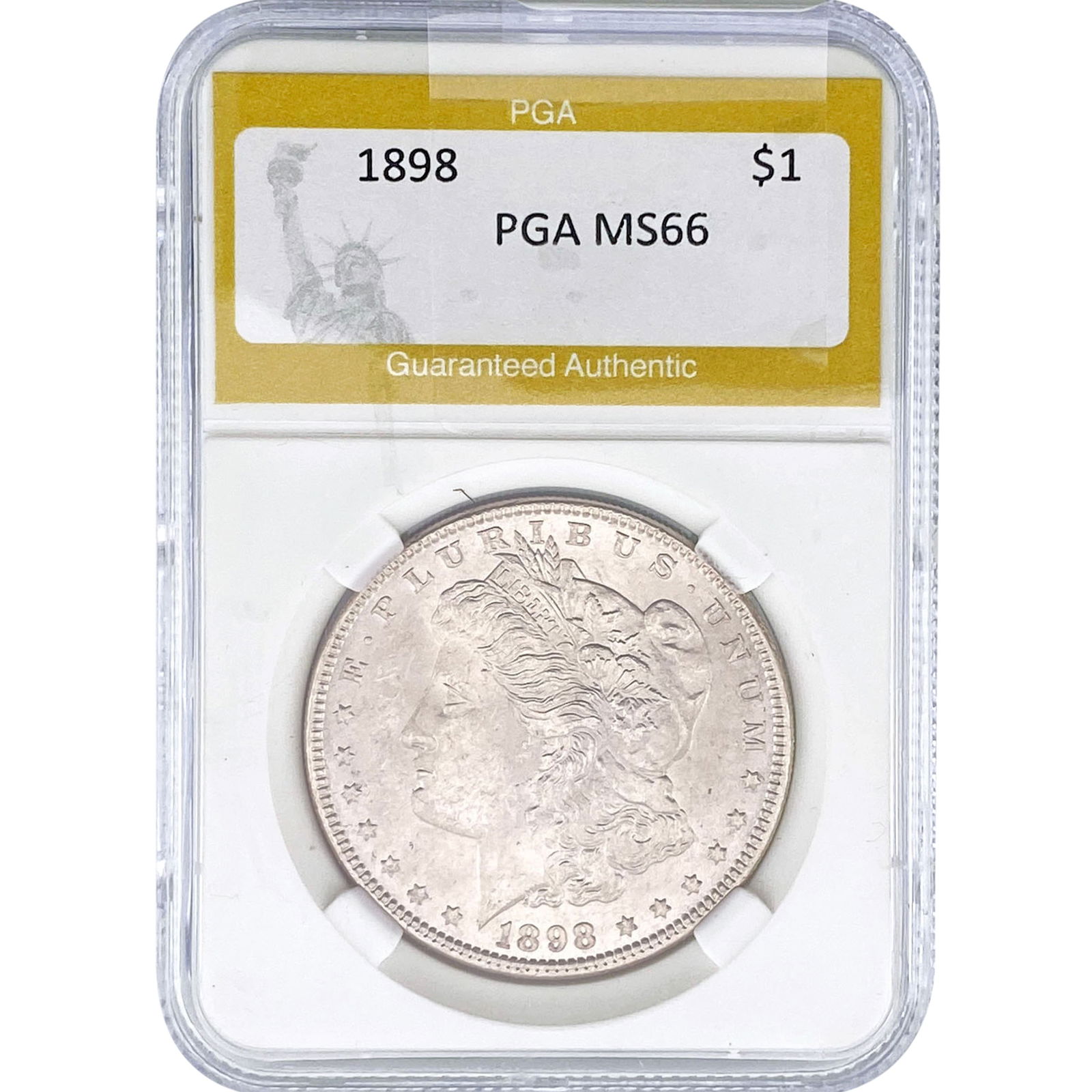 1898 Morgan Silver Dollar PGA MS66: 1898 Morgan Silver Dollar PGA MS66