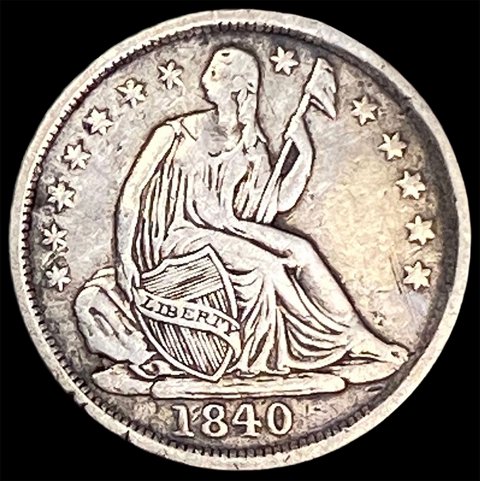 1840 Seated Liberty Half Dime NEARLY UNCIRCULATED (1 of 2)