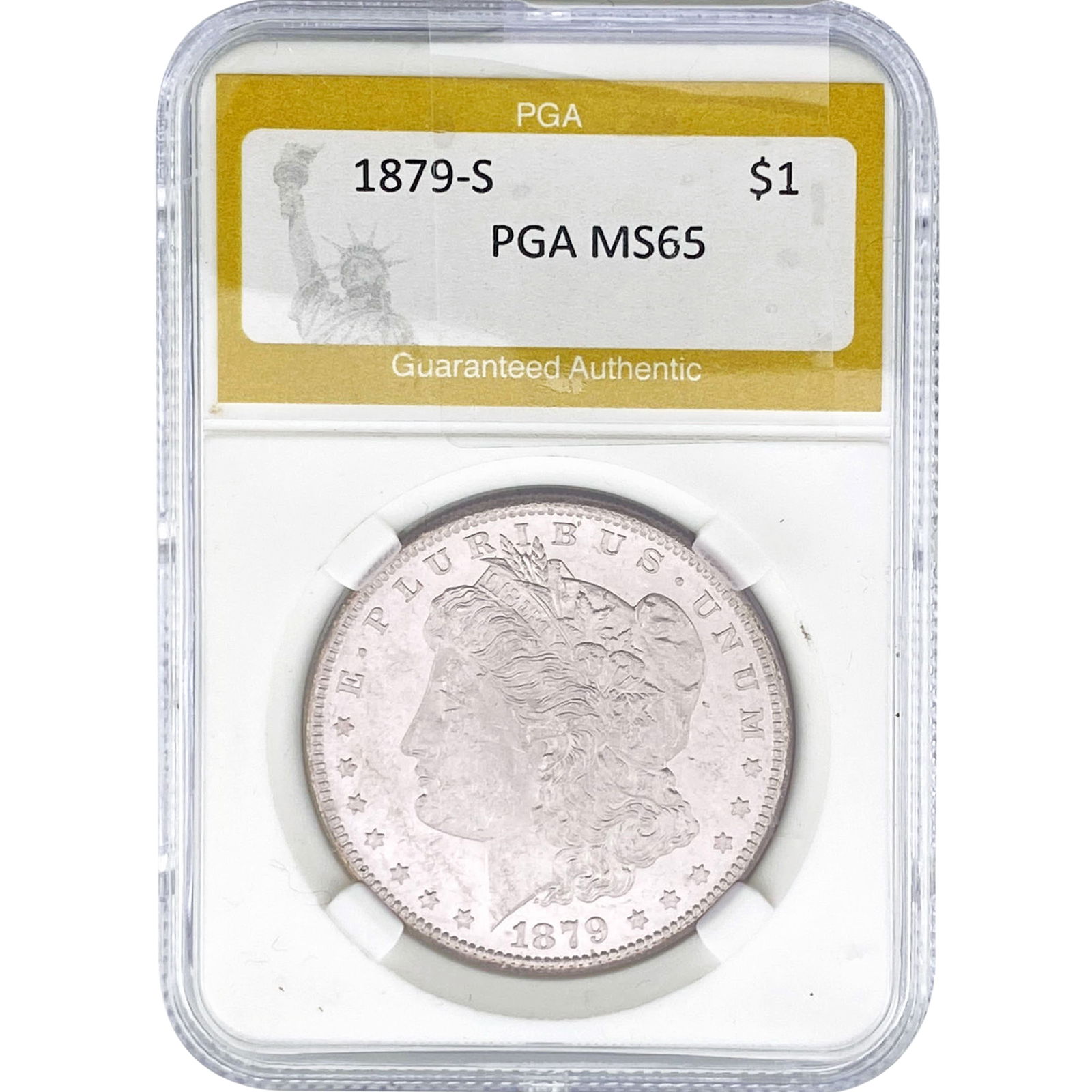 1879-S Morgan Silver Dollar PGA MS65: 1879-S Morgan Silver Dollar PGA MS65