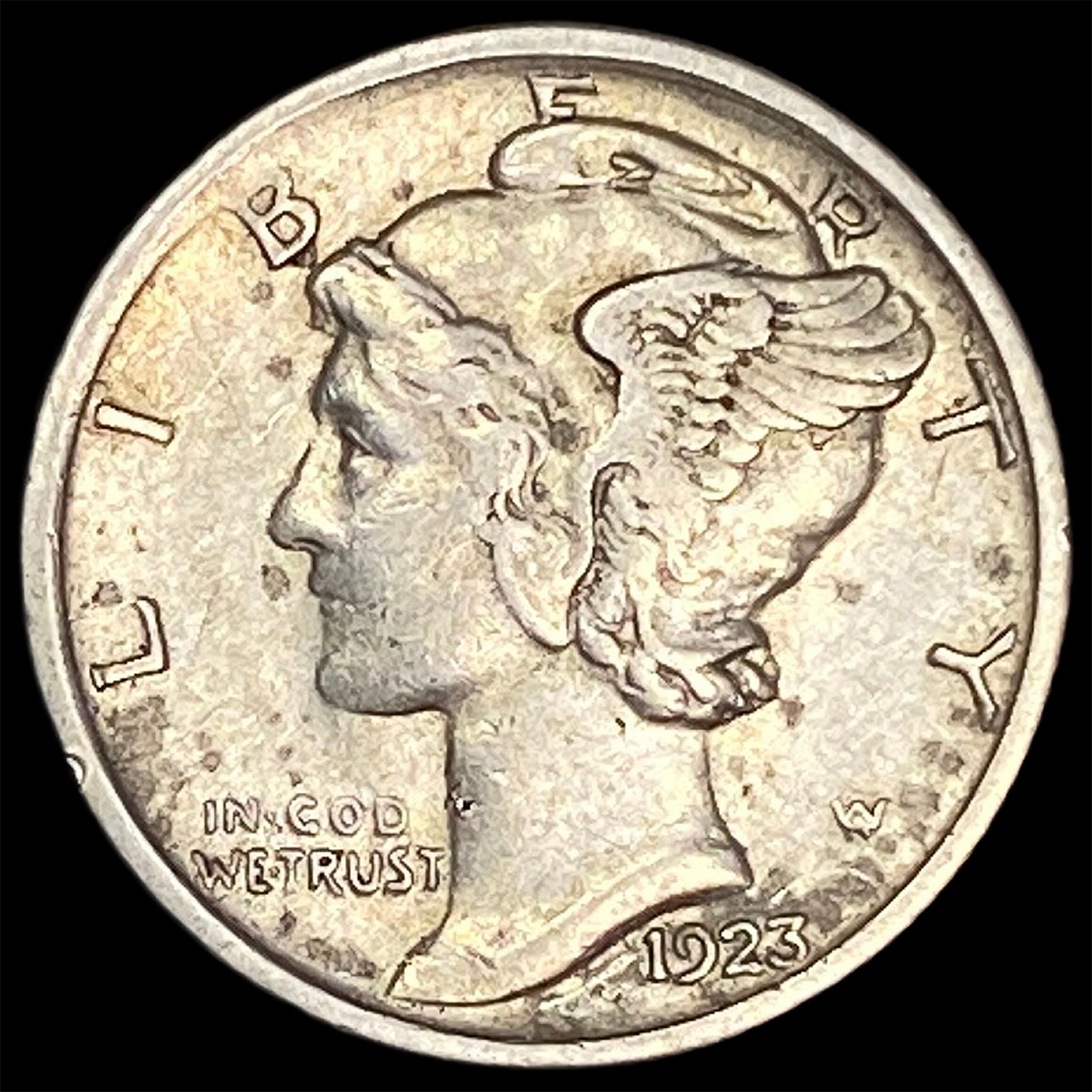 1923-S Silver Mercury Dime NEARLY UNCIRCULATED (1 of 2)