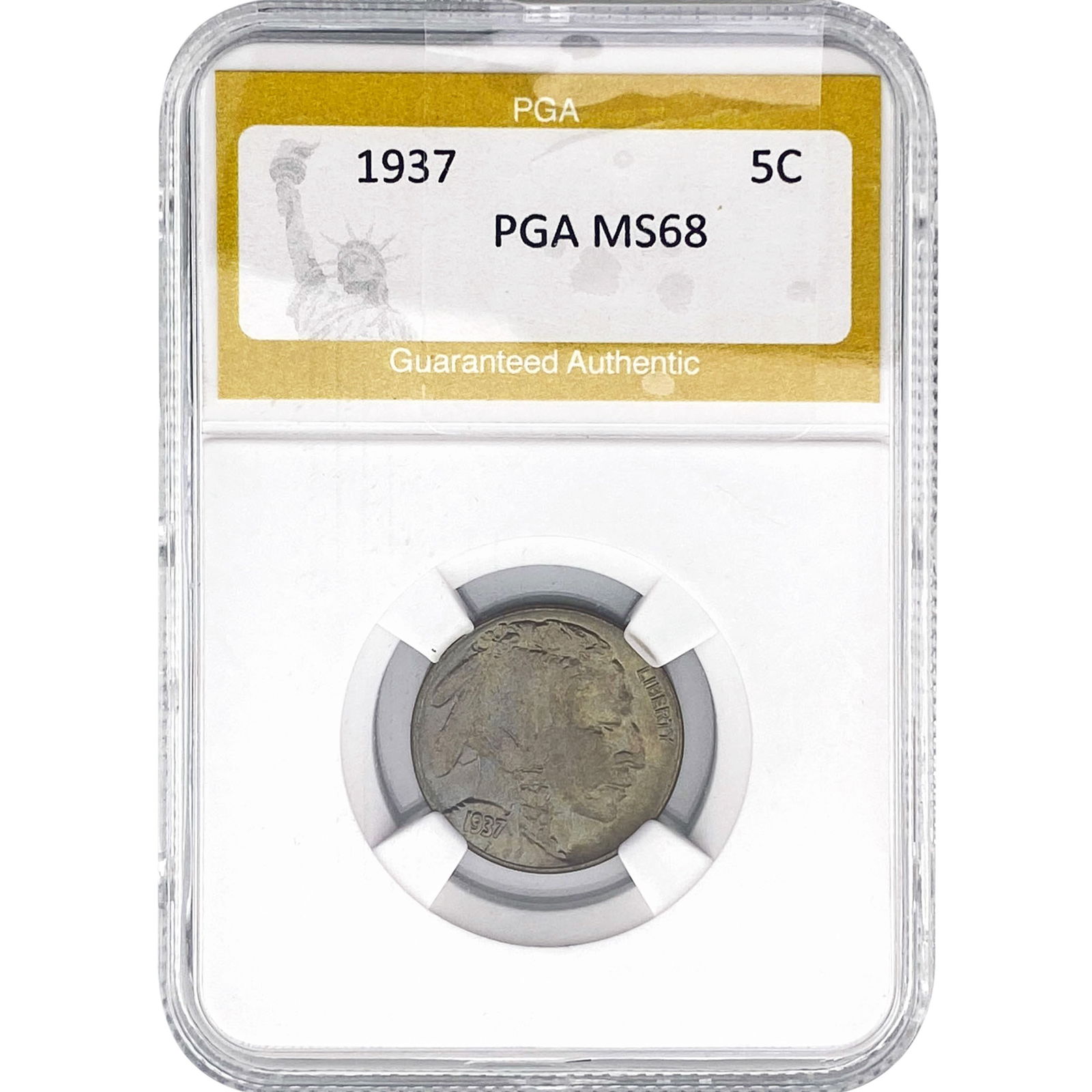 1937 Buffalo Nickel PGA MS68: 1937 Buffalo Nickel PGA MS68