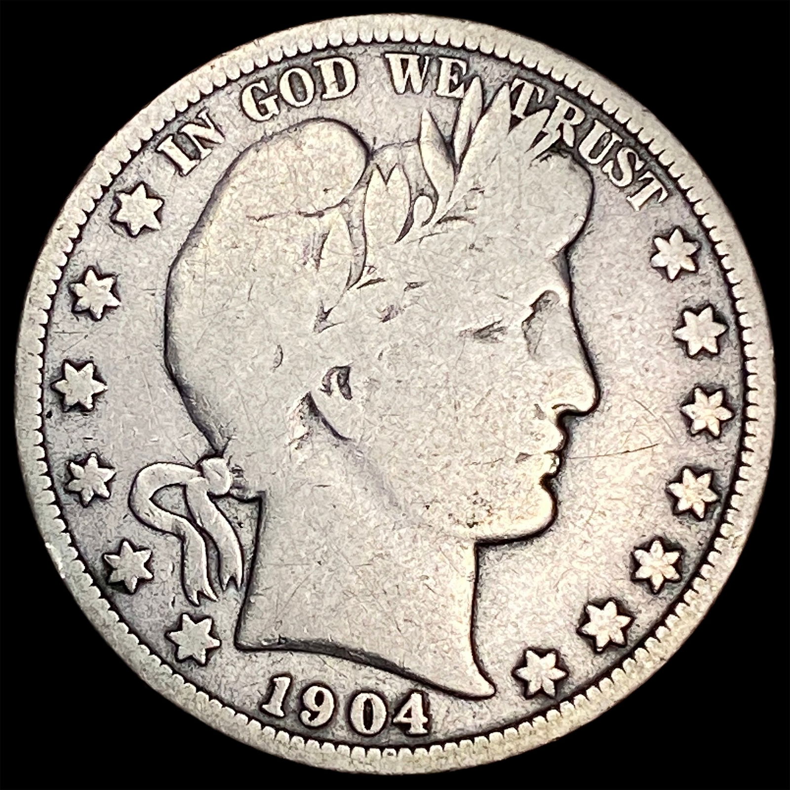 1904-O Silver Barber Half Dollar NICELY CIRCULATED (1 of 2)