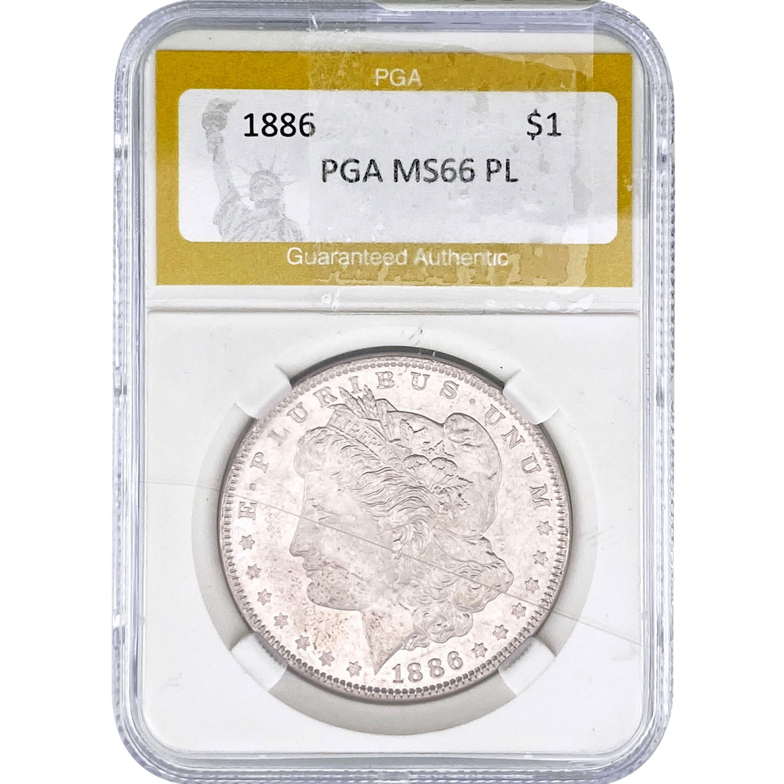 1886 Morgan Silver Dollar PGA MS66 PL: 1886 Morgan Silver Dollar PGA MS66 PL