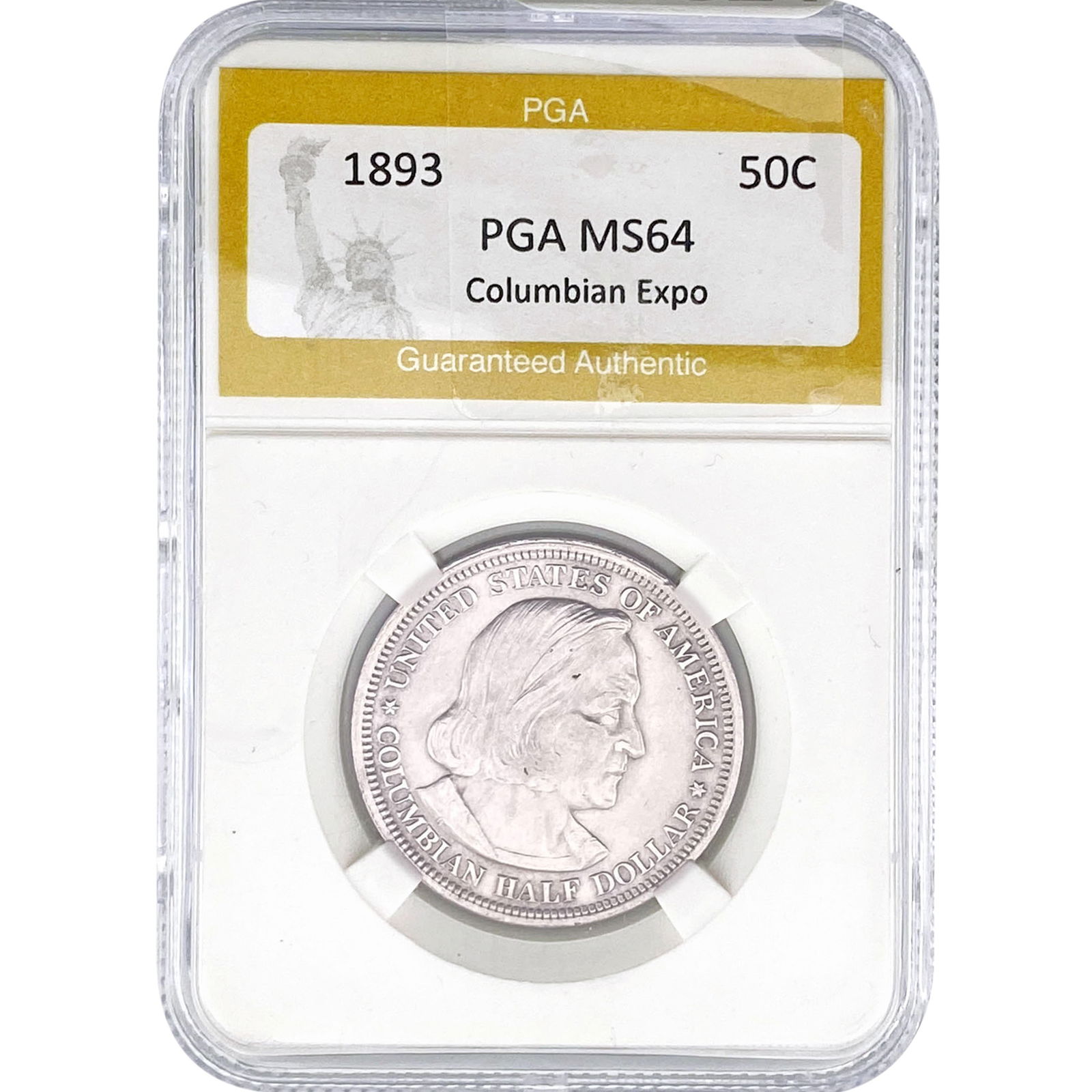 1893 Columbian Expo Half Dollar PGA MS64: 1893 Columbian Expo Half Dollar PGA MS64