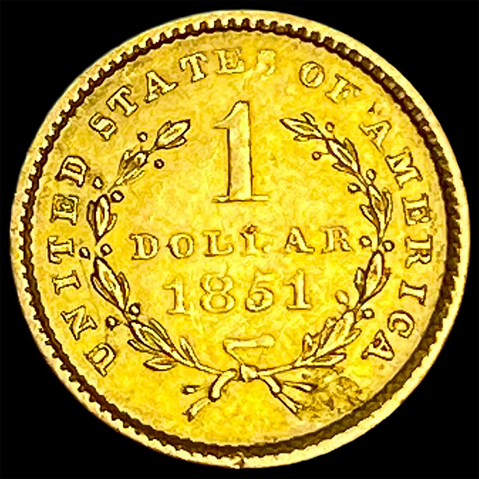 1851 Gold $1 Liberty Head Type 1 CLOSELY UNCIRCULATED - 2