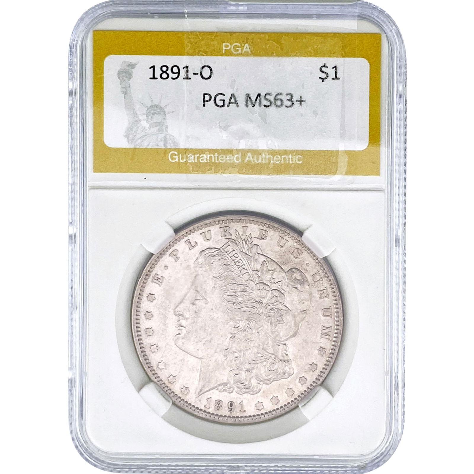 1891-O Morgan Silver Dollar PGA MS63+: 1891-O Morgan Silver Dollar PGA MS63+