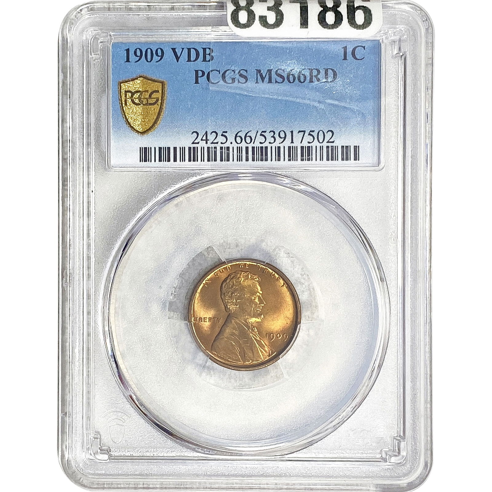 1909 VDB Wheat Cent PCGS MS66 RD (1 of 2)