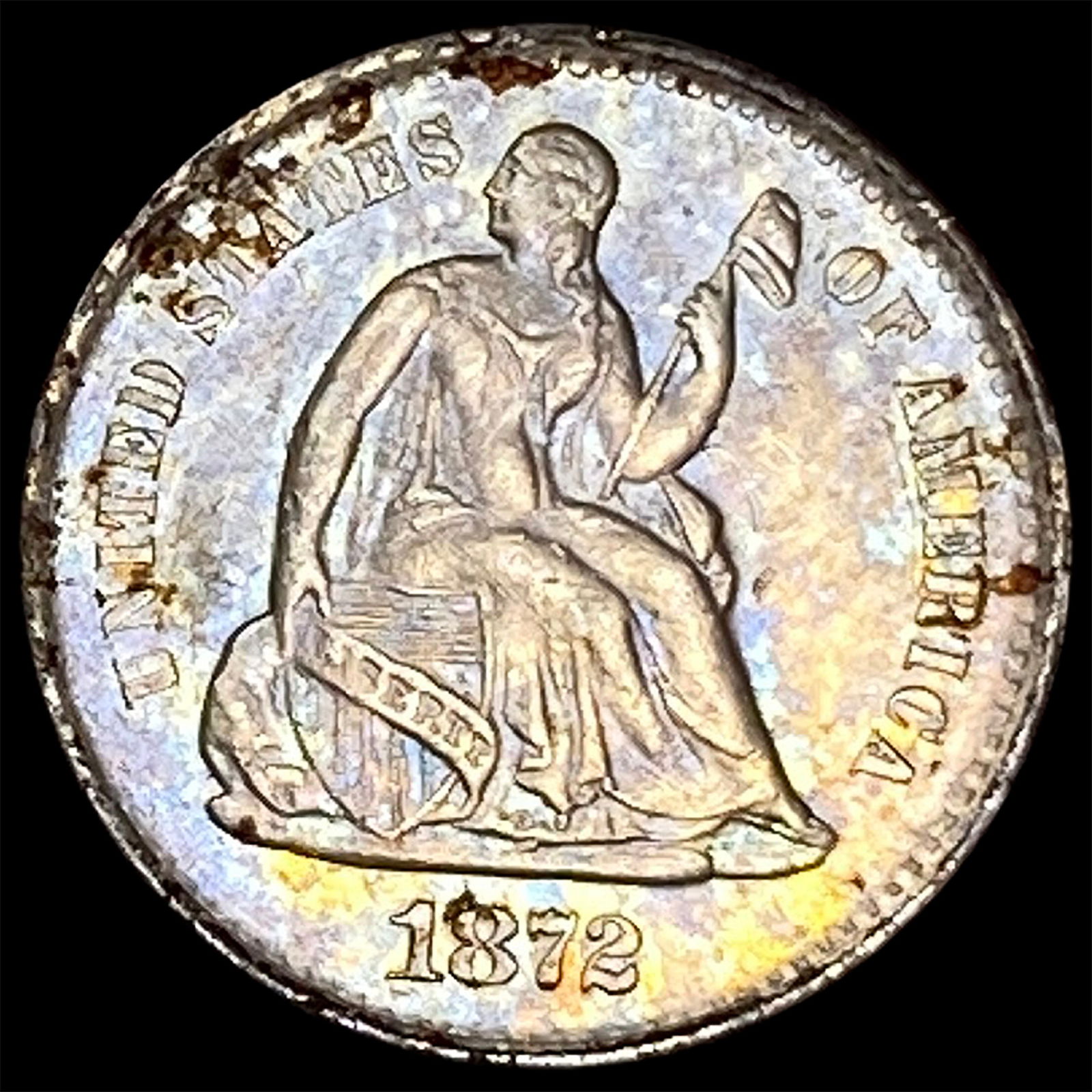 1872-S Silver Half Dime CLOSELY UNCIRCULATED (1 of 2)