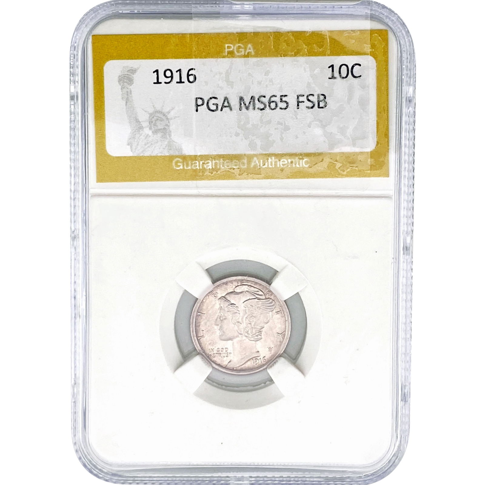 1916 Mercury Silver Dime PGA MS65 FSB: 1916 Mercury Silver Dime PGA MS65 FSB