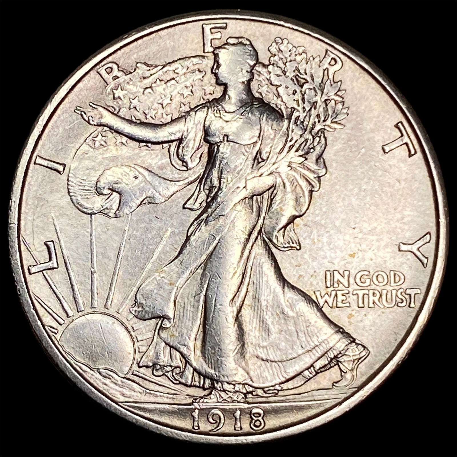 1918-S Silver Walking Liberty Half Dollar UNCIRCULATED (1 of 2)