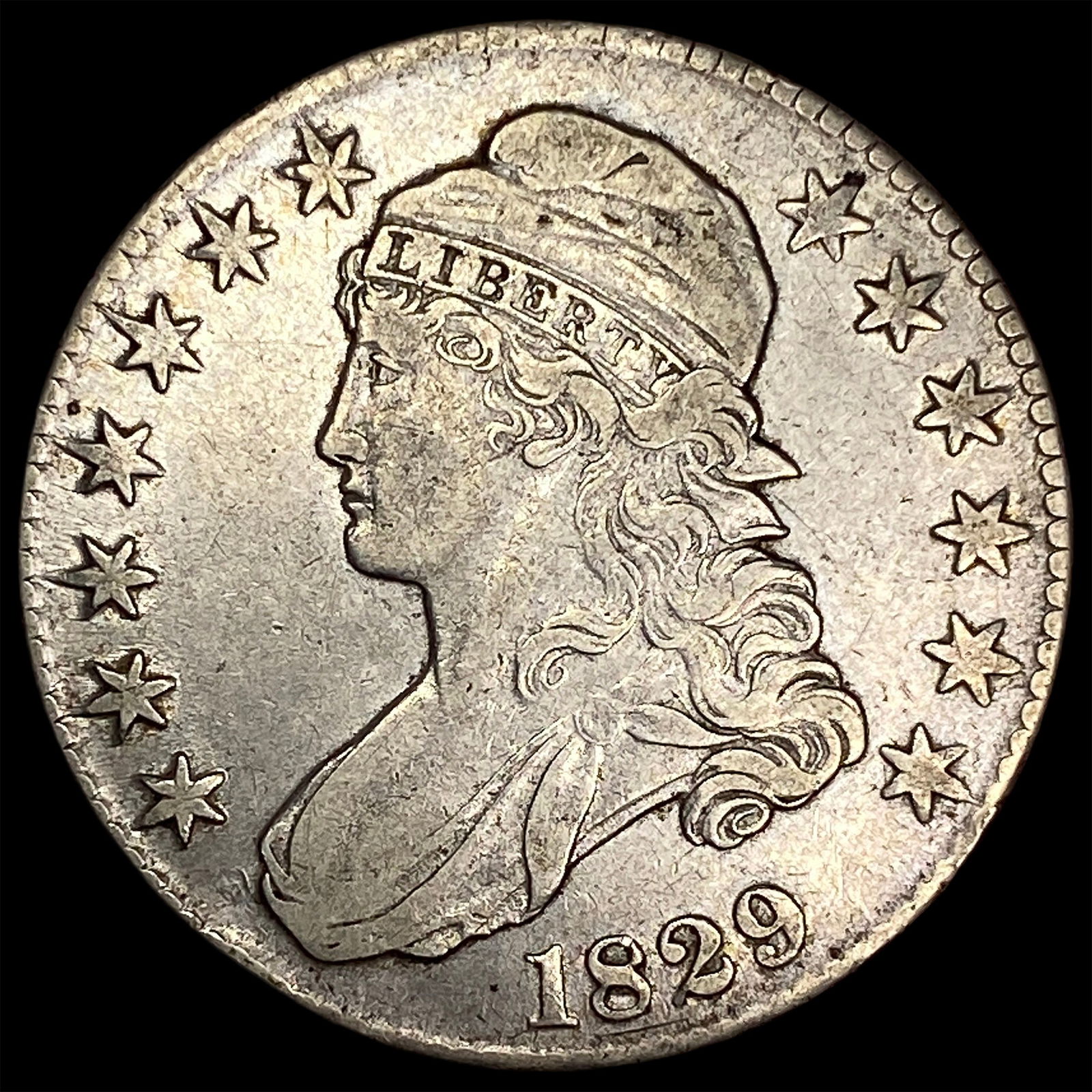 1829 Capped Bust Silver Half Dollar CLOSELY UNCIRCULATED (1 of 2)