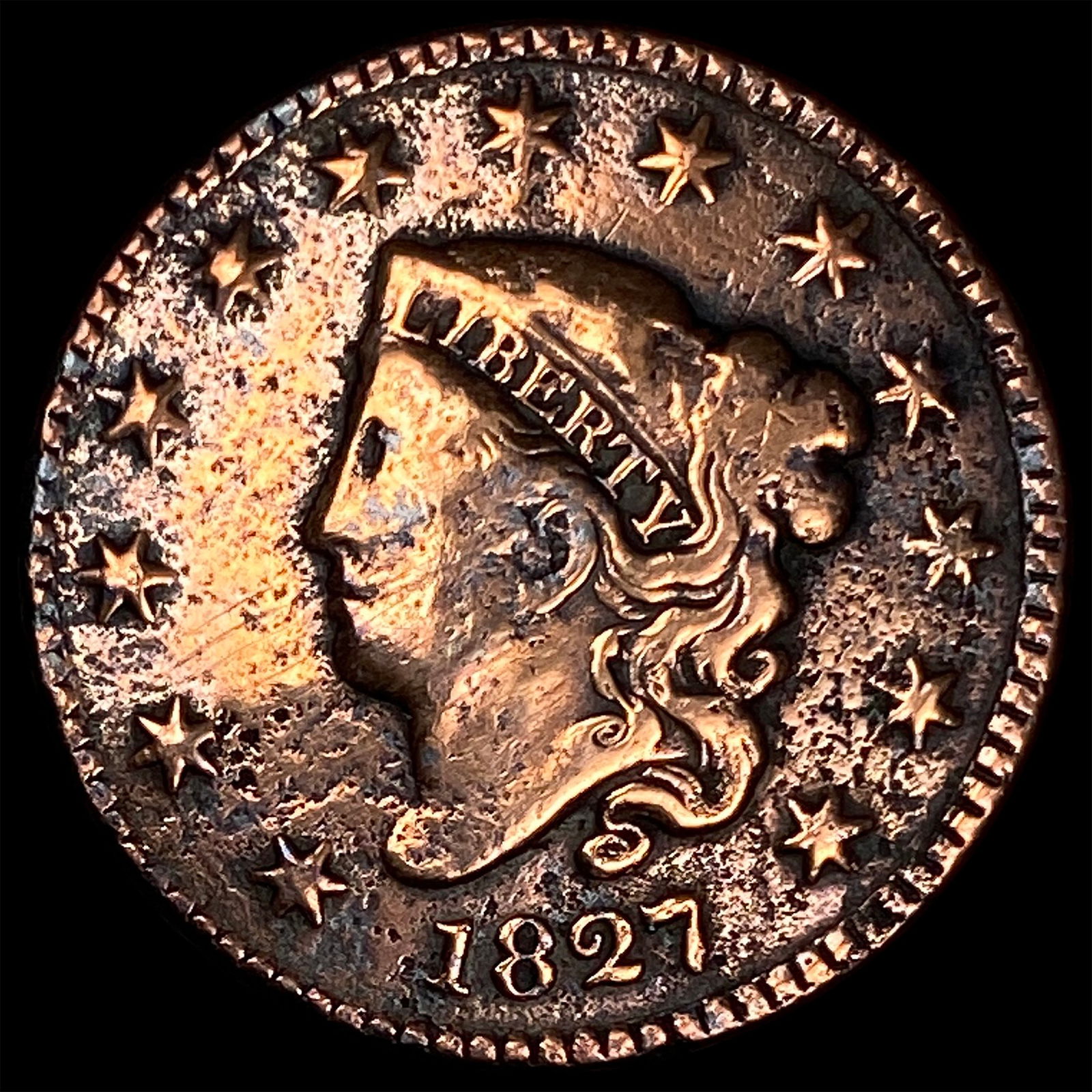 1827 Copper Large Cent HIGH GRADE (1 of 2)