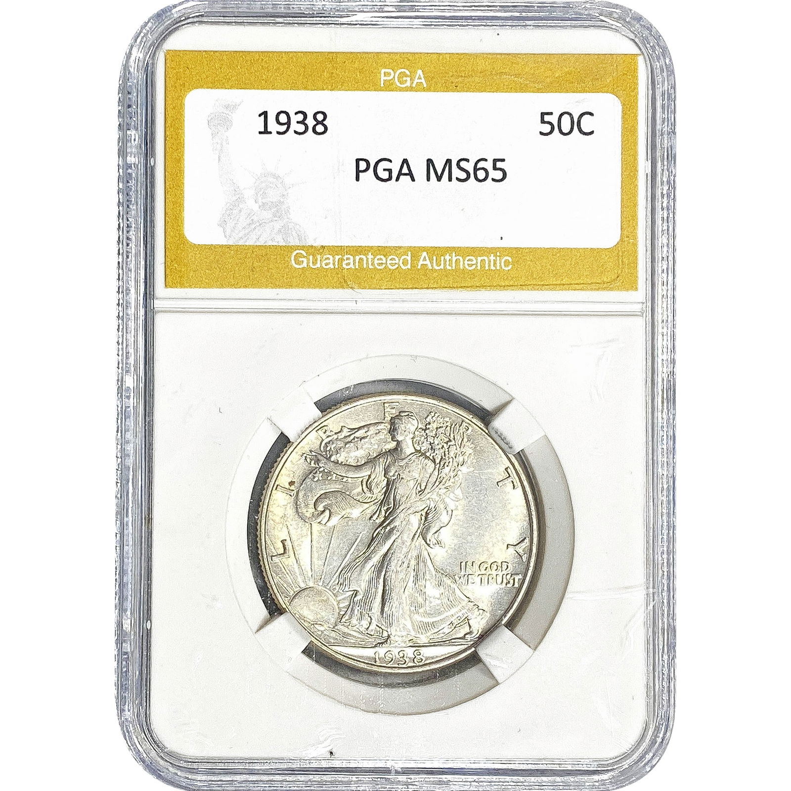 1938 Walking Liberty Half Dollar PGA MS65: 1938 Walking Liberty Half Dollar PGA MS65
