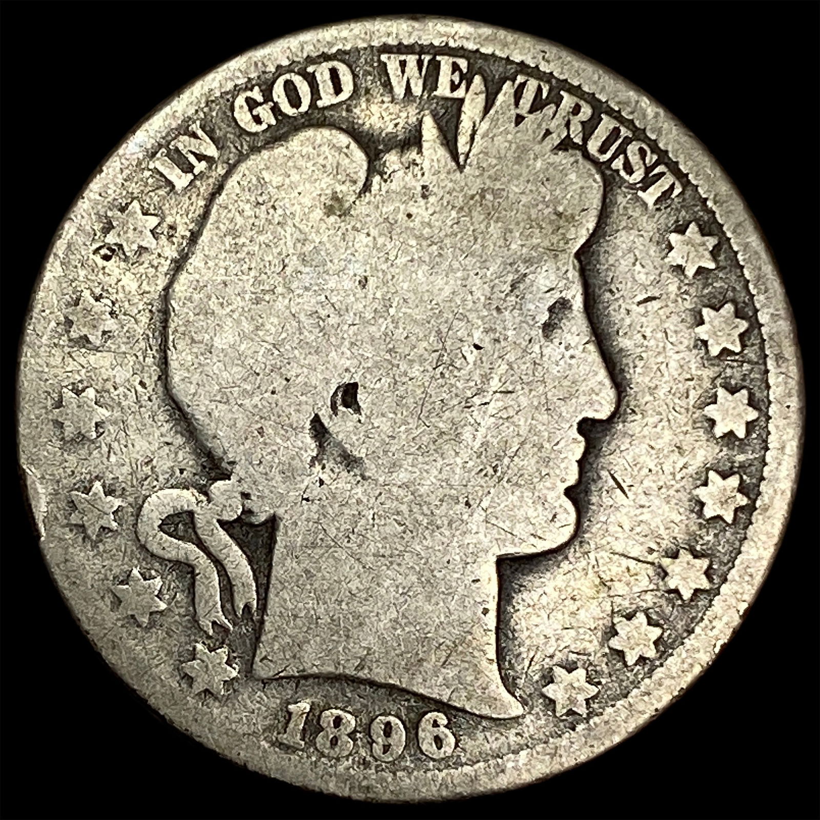 1896-O Silver Barber Half Dollar NICELY CIRCULATED: 1896-O Silver Barber Half Dollar NICELY CIRCULATED