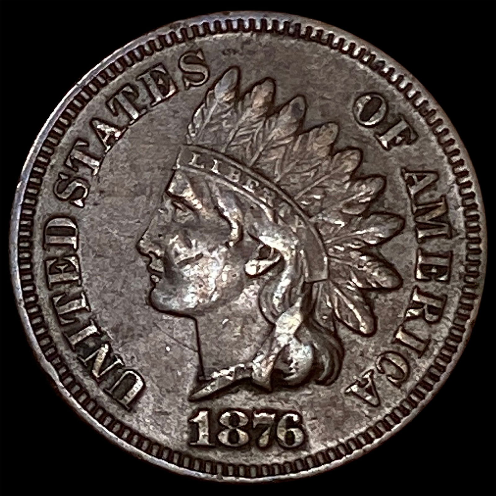 1876 Indian Head Cent NEARLY UNCIRCULATED (1 of 2)