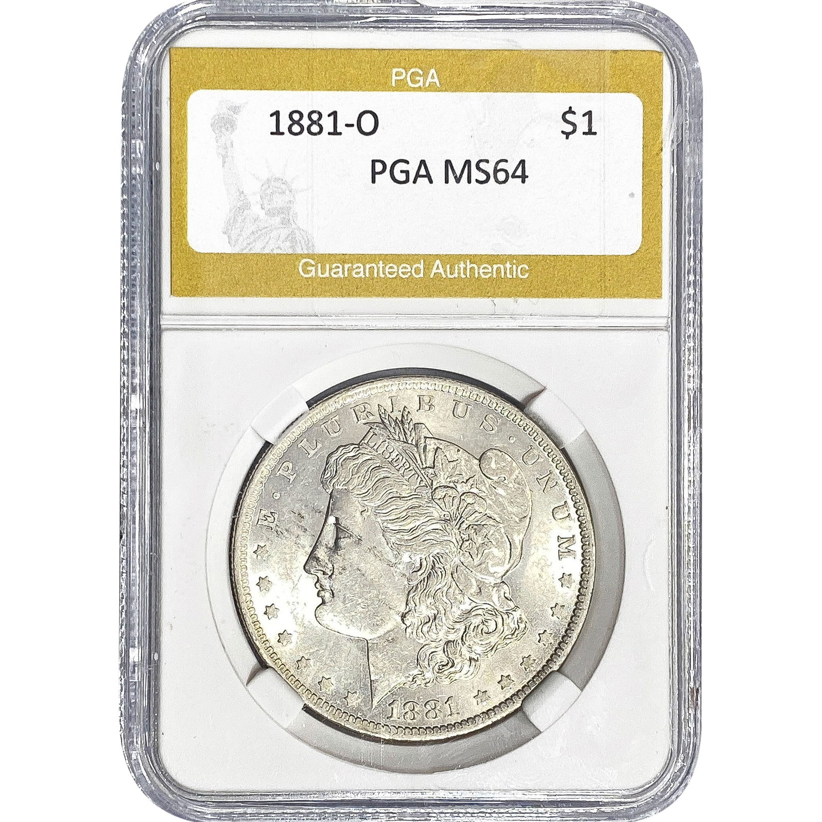 1881-O Morgan Silver Dollar PGA MS64: 1881-O Morgan Silver Dollar PGA MS64