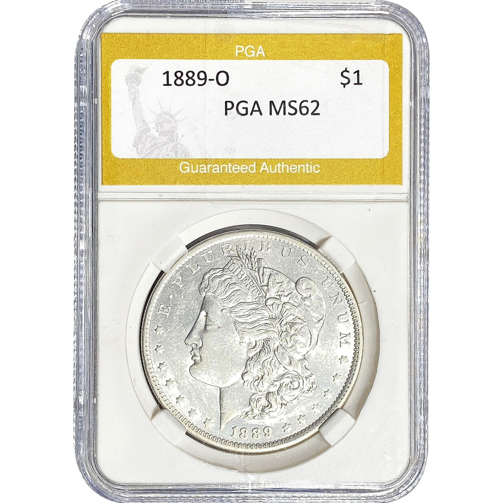 1889-O Morgan Silver Dollar PGA MS62: 1889-O Morgan Silver Dollar PGA MS62