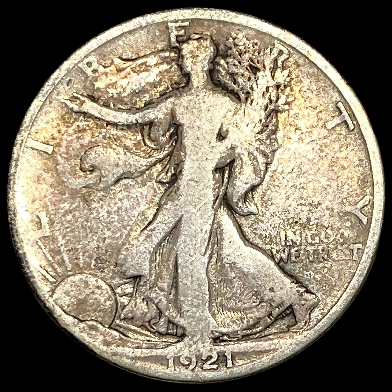 1921-S Silver Walking Liberty Half Dollar NICELY CIRCULATED (1 of 2)