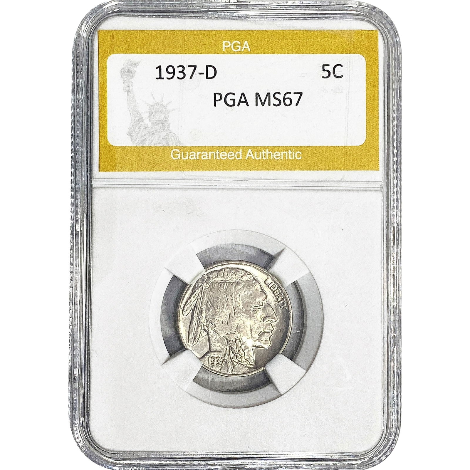 1937-D Buffalo Nickel PGA MS67: 1937-D Buffalo Nickel PGA MS67